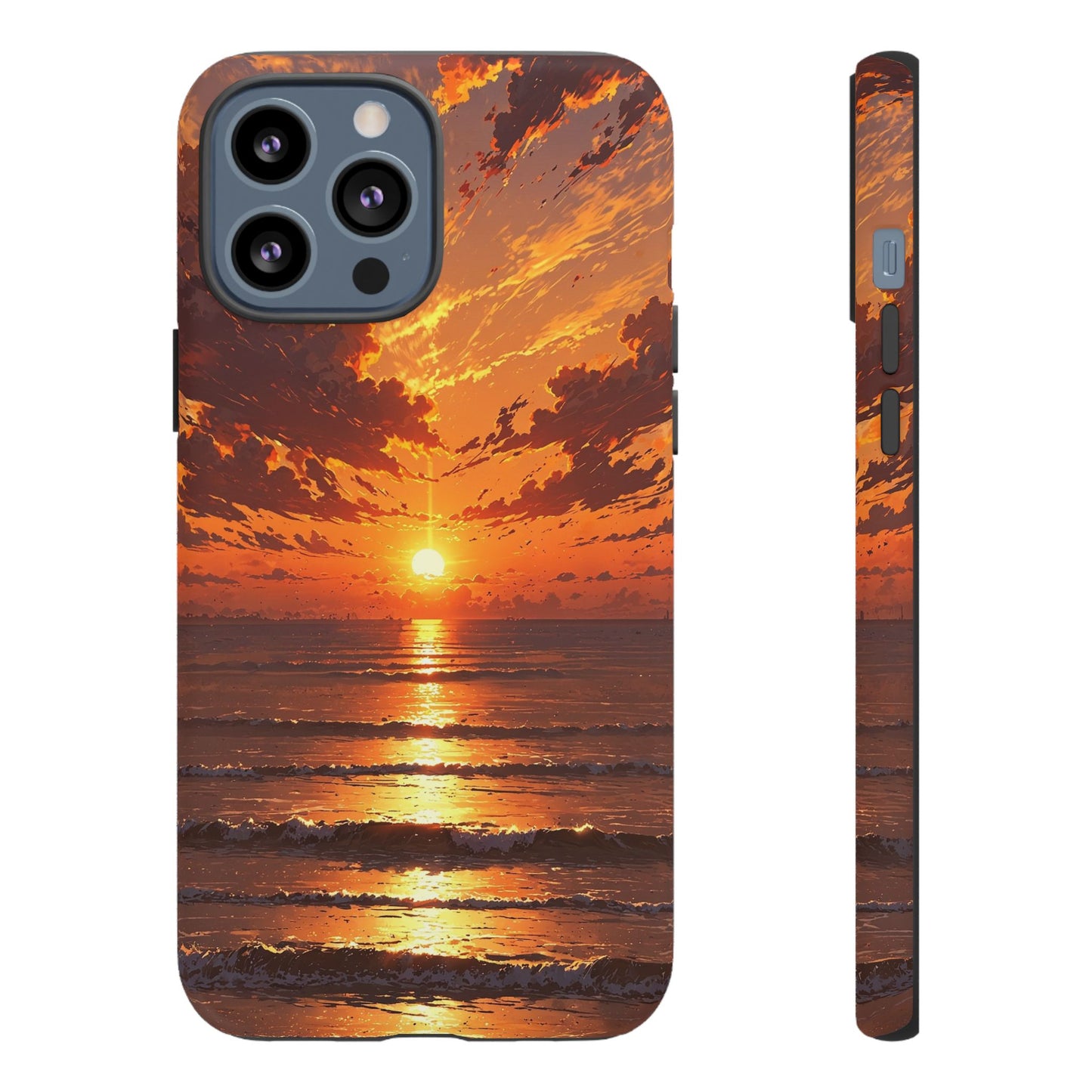 Sunset Waves Tough Phone Case – Vibrant Ocean Sunset Design, Perfect Gift for Nature Lovers