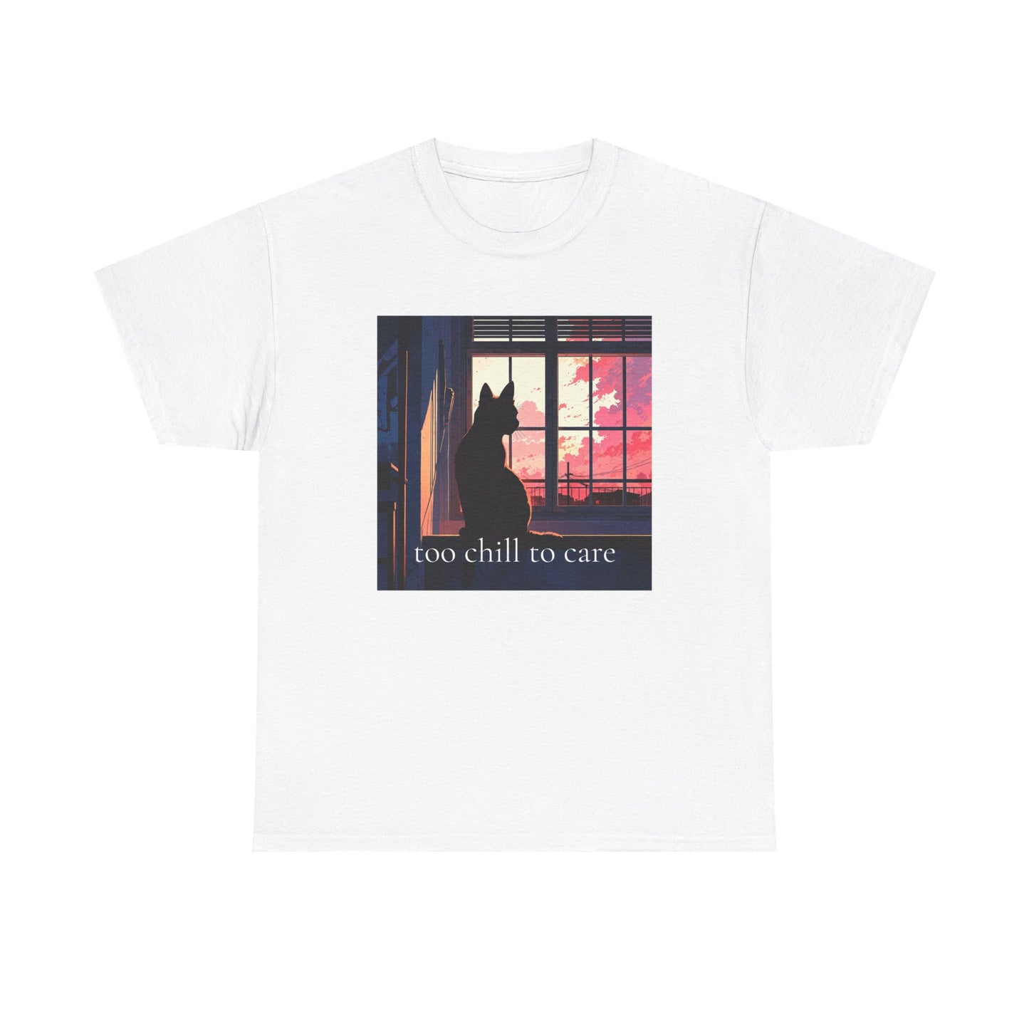 Too Chill to Care Unisex Heavy Cotton Tee - Relaxed Fit Graphic T-Shirt