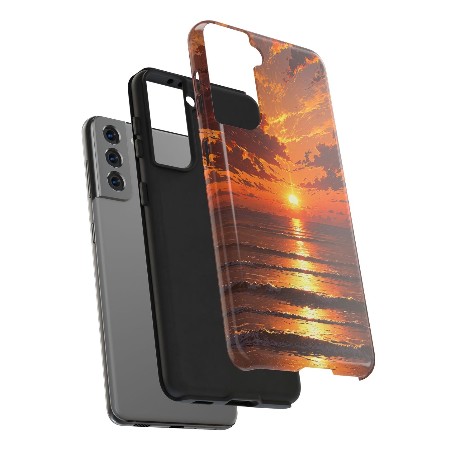 Sunset Waves Tough Phone Case - Vibrant Ocean Design