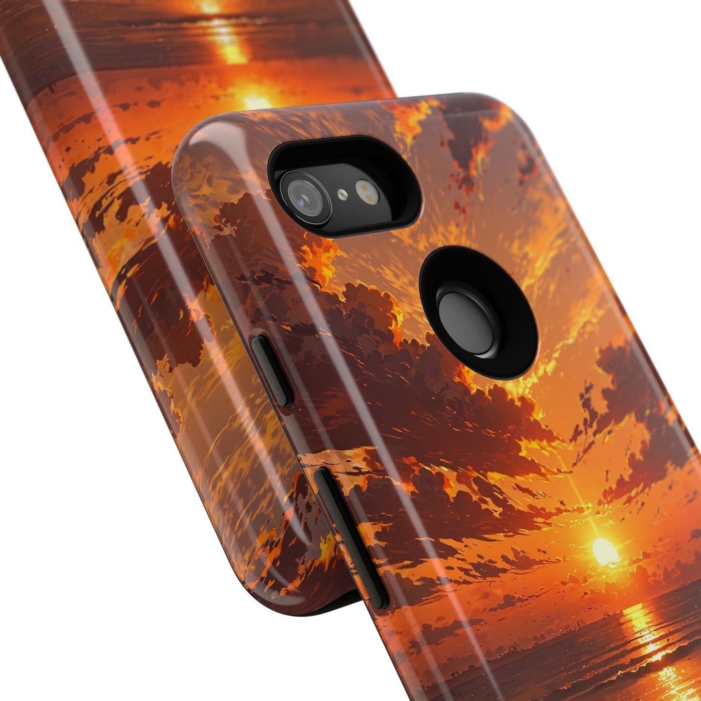 Sunset Waves Tough Phone Case – Vibrant Ocean Sunset Design, Perfect Gift for Nature Lovers