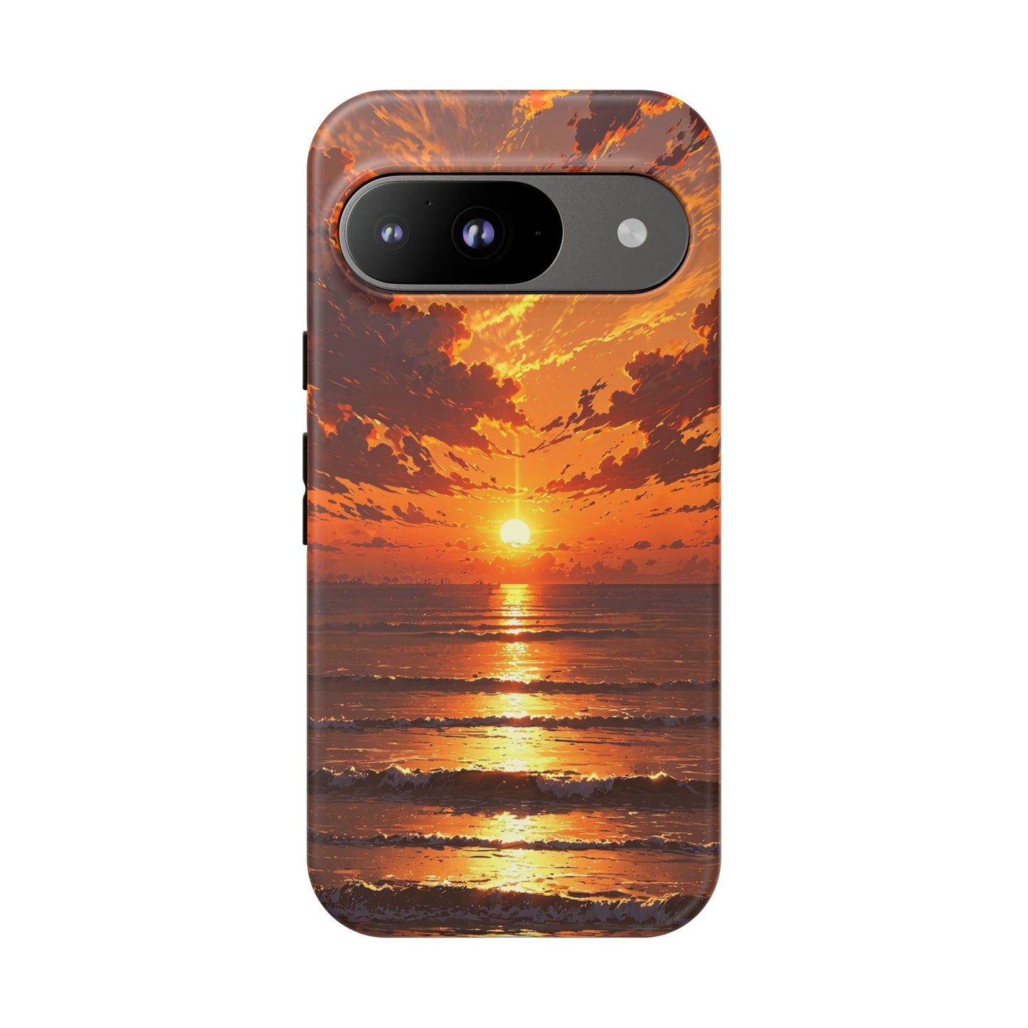 Sunset Waves Tough Phone Case – Vibrant Ocean Sunset Design, Perfect Gift for Nature Lovers