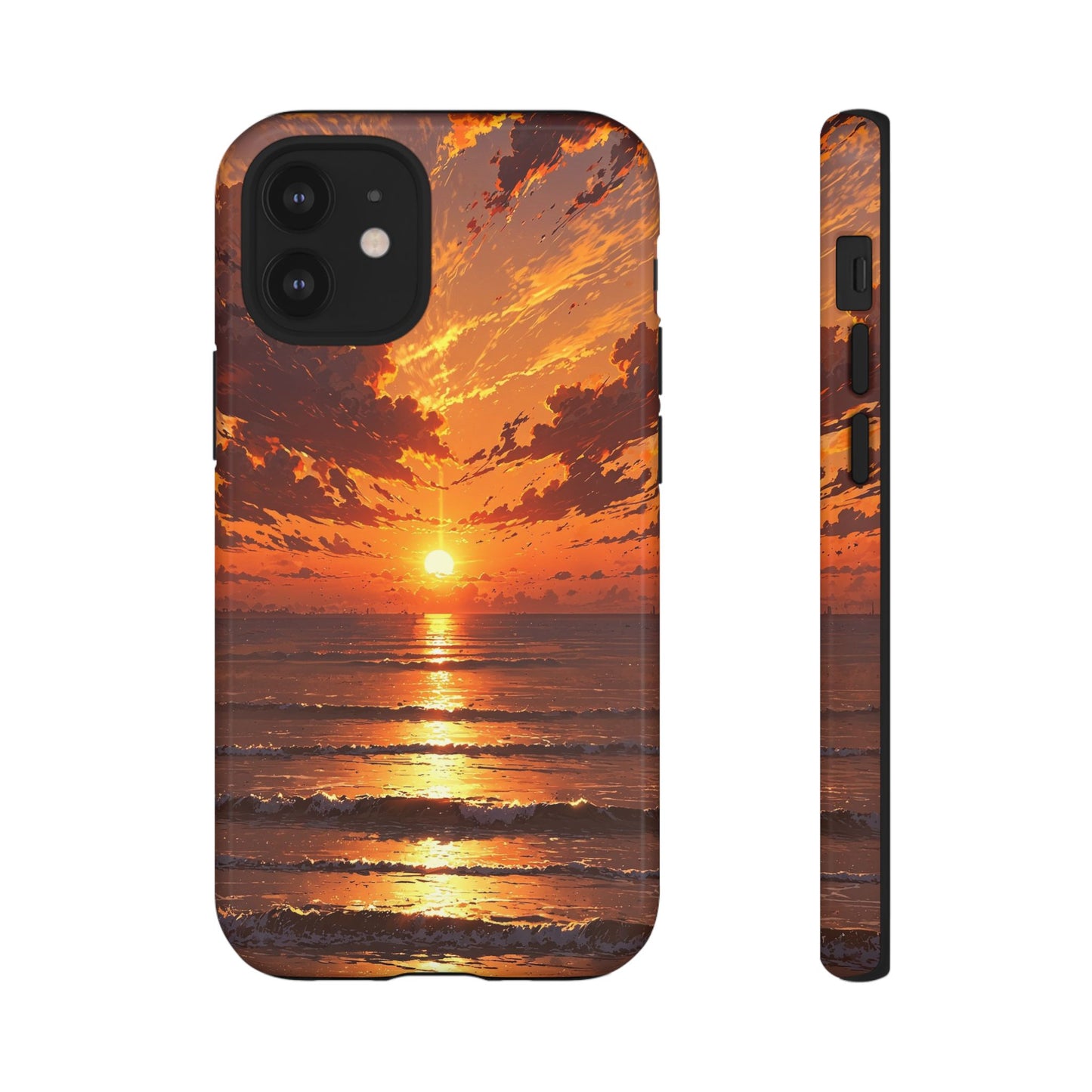 Sunset Waves Tough Phone Case – Vibrant Ocean Sunset Design, Perfect Gift for Nature Lovers