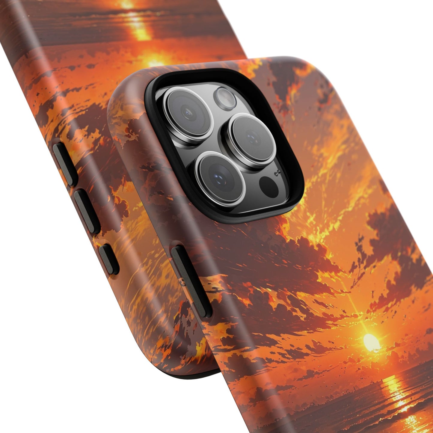 Sunset Waves Tough Phone Case – Vibrant Ocean Sunset Design, Perfect Gift for Nature Lovers