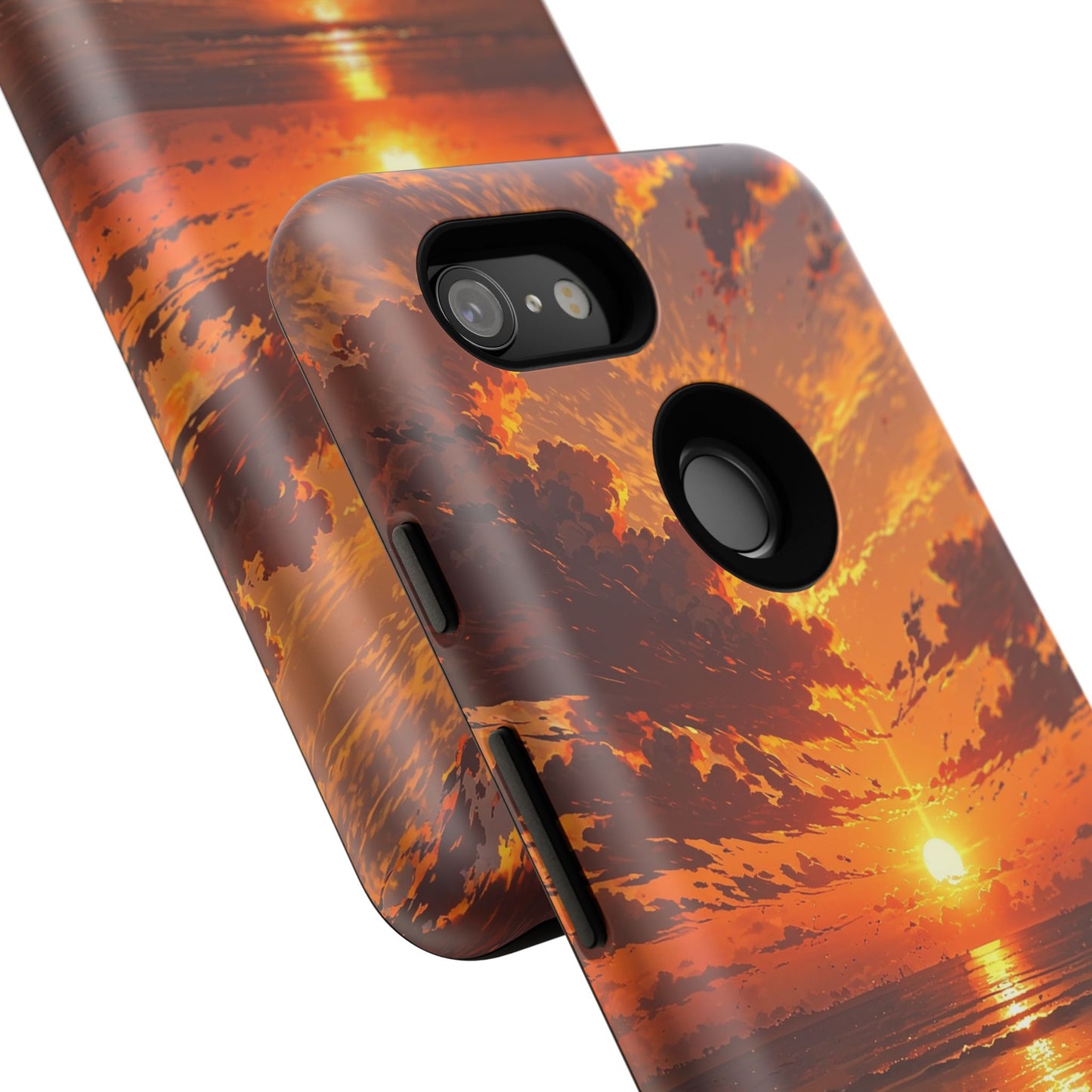 Sunset Waves Tough Phone Case – Vibrant Ocean Sunset Design, Perfect Gift for Nature Lovers