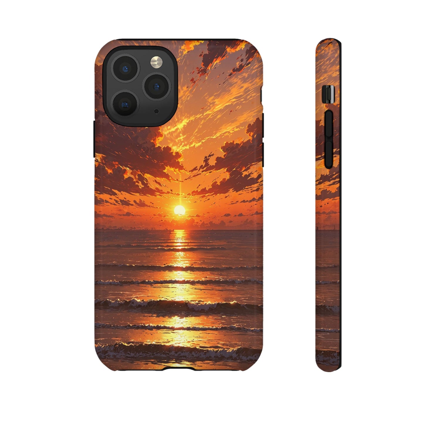 Sunset Waves Tough Phone Case – Vibrant Ocean Sunset Design, Perfect Gift for Nature Lovers