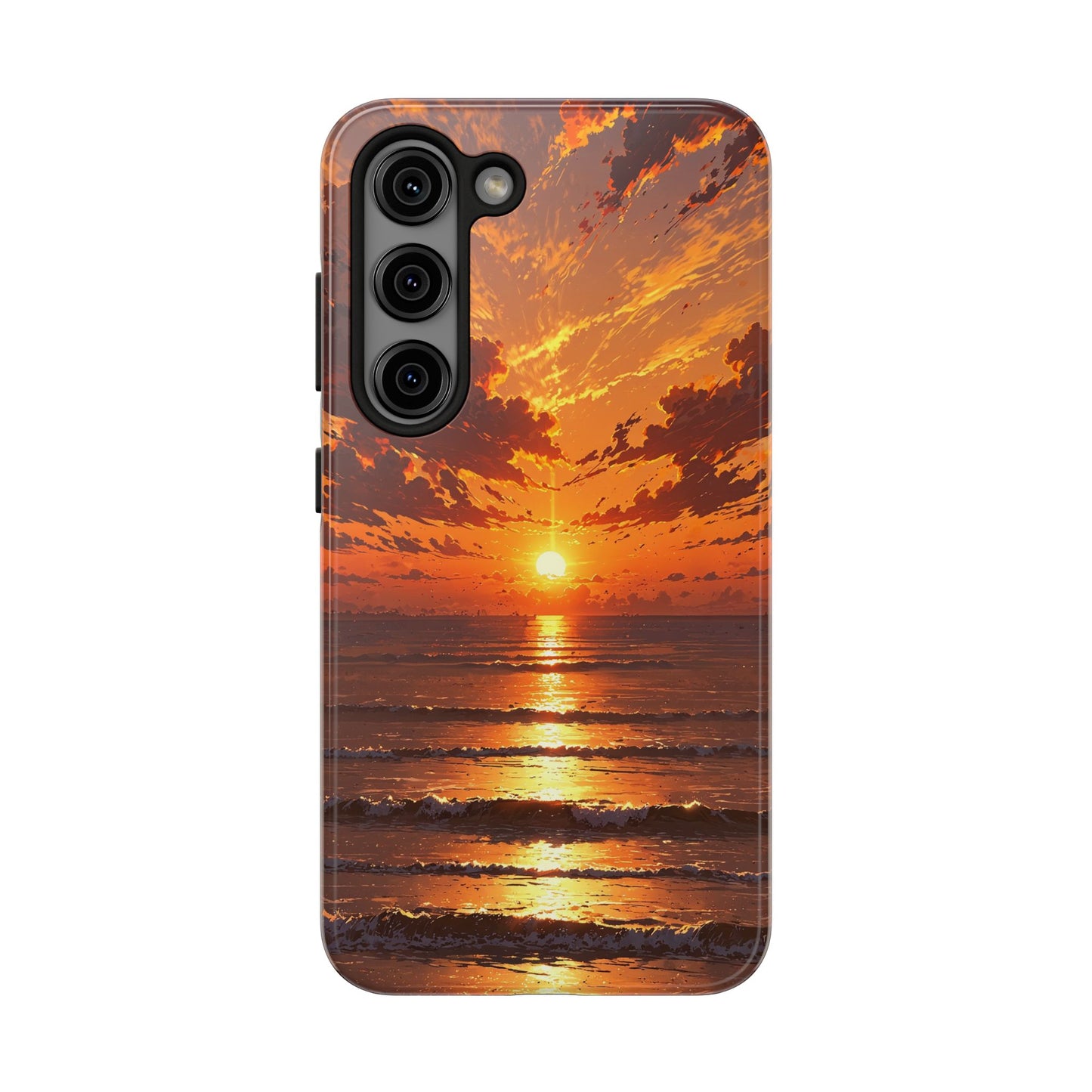 Sunset Waves Tough Phone Case - Vibrant Ocean Design