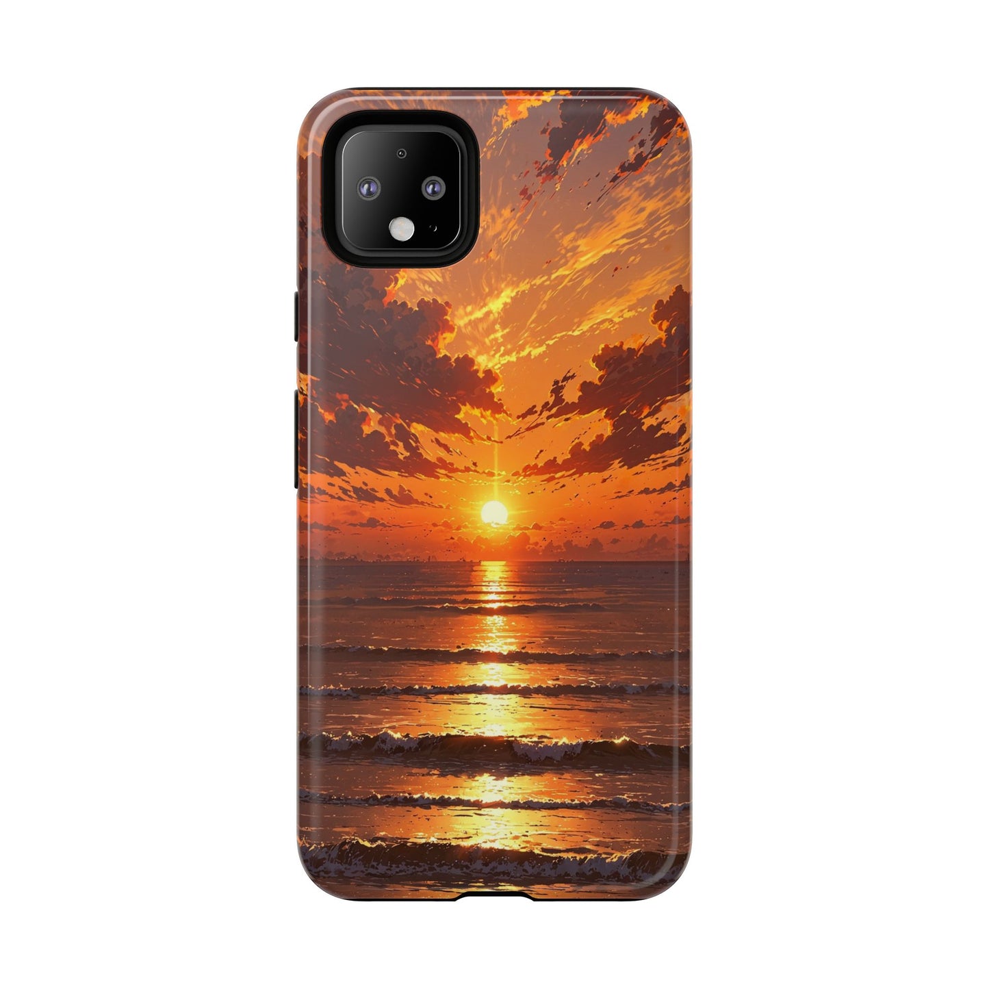 Sunset Waves Tough Phone Case – Vibrant Ocean Sunset Design, Perfect Gift for Nature Lovers