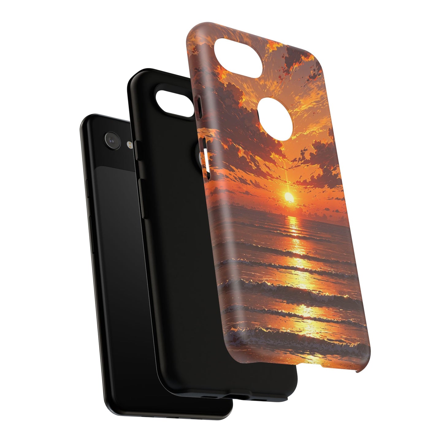 Sunset Waves Tough Phone Case – Vibrant Ocean Sunset Design, Perfect Gift for Nature Lovers