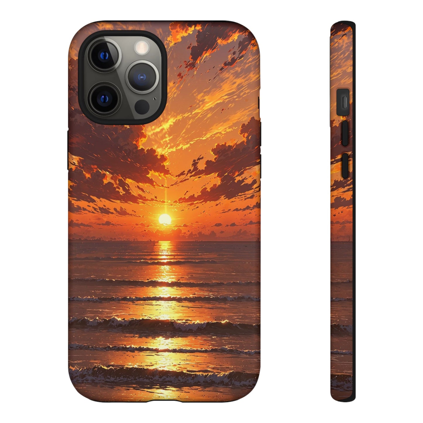 Sunset Waves Tough Phone Case – Vibrant Ocean Sunset Design, Perfect Gift for Nature Lovers