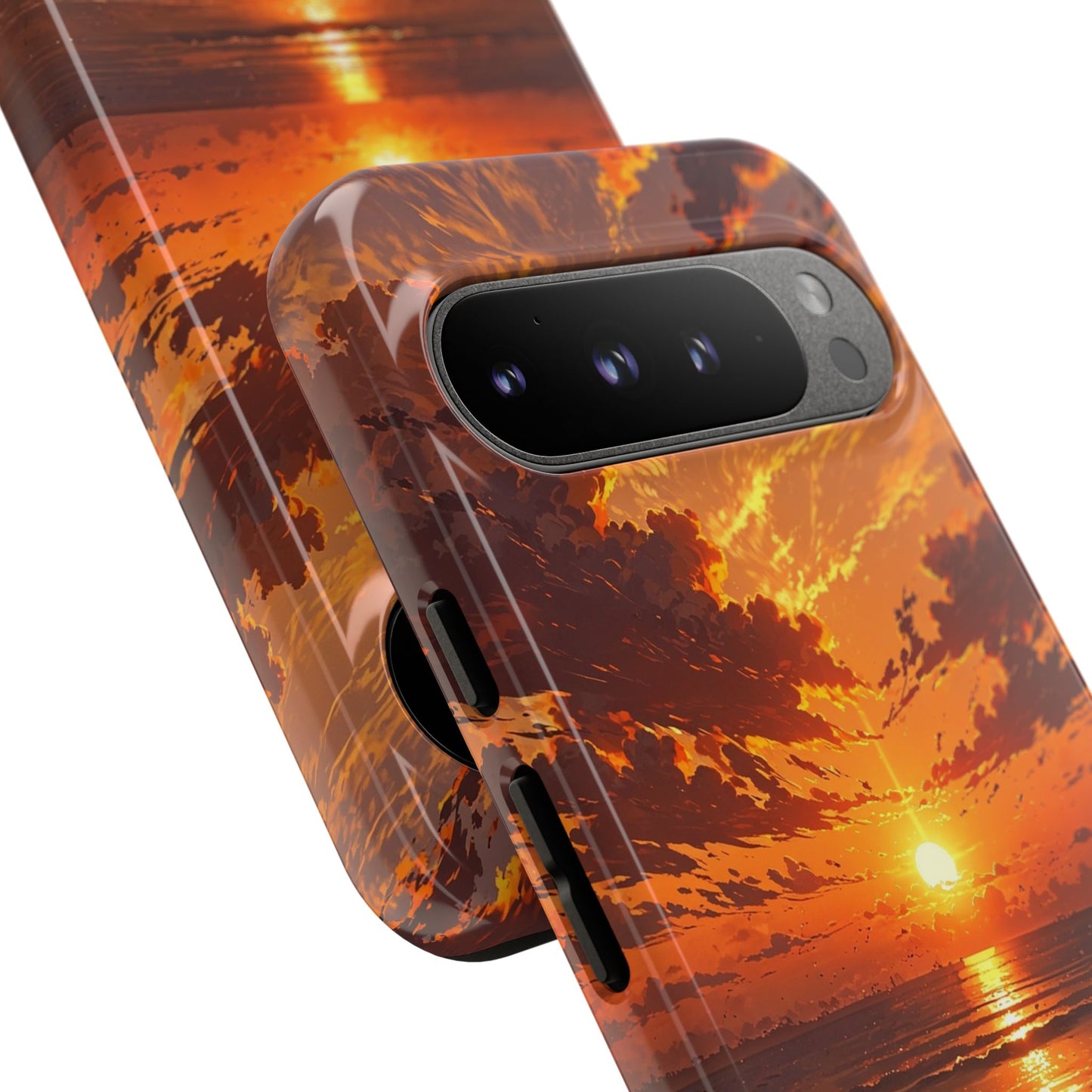 Sunset Waves Tough Phone Case – Vibrant Ocean Sunset Design, Perfect Gift for Nature Lovers