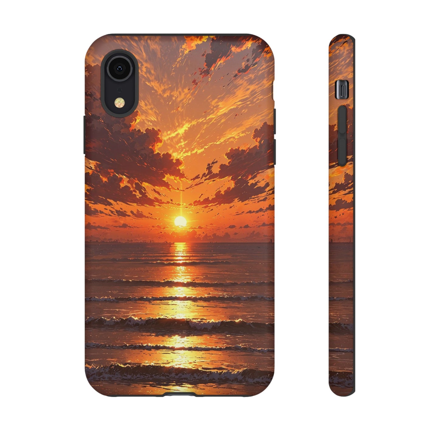 Sunset Waves Tough Phone Case – Vibrant Ocean Sunset Design, Perfect Gift for Nature Lovers
