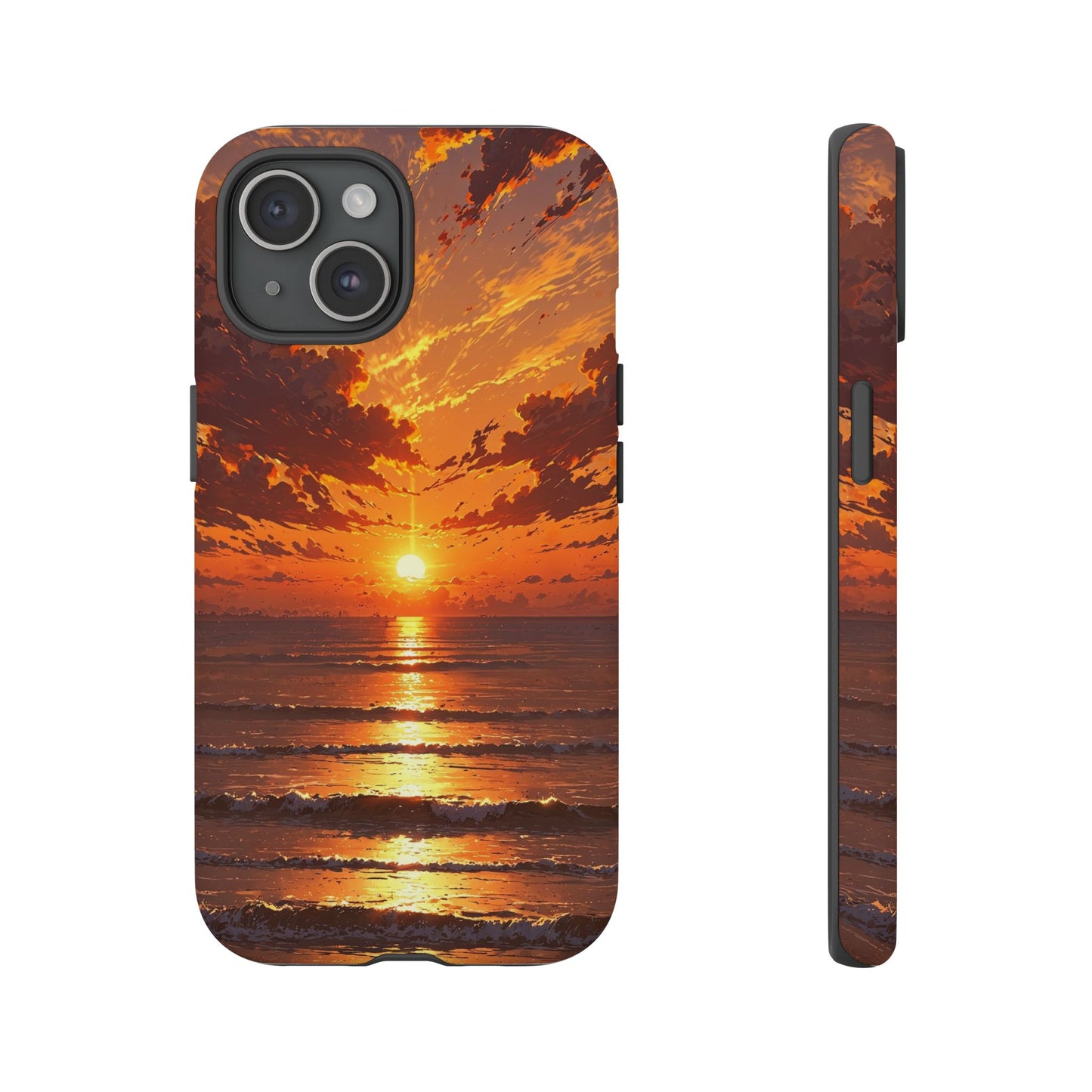 Sunset Waves Tough Phone Case – Vibrant Ocean Sunset Design, Perfect Gift for Nature Lovers