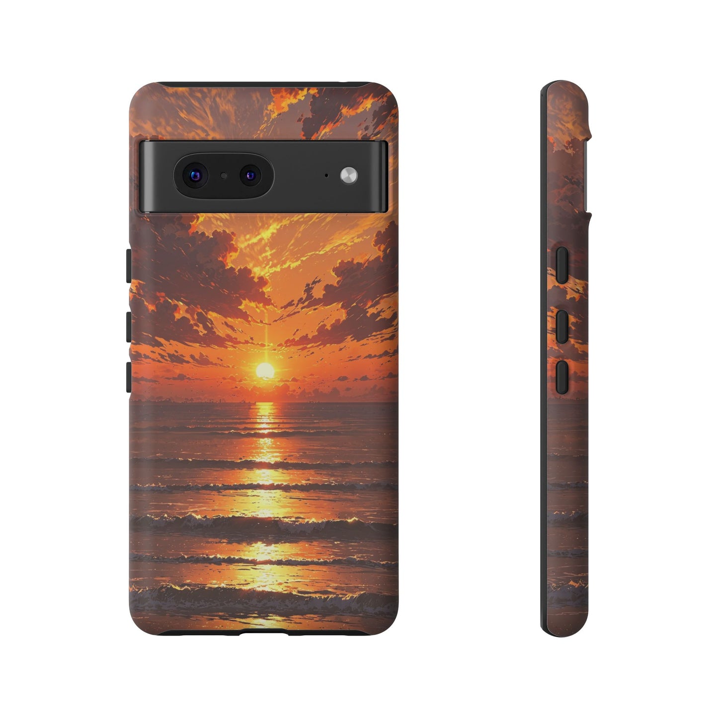 Sunset Waves Tough Phone Case – Vibrant Ocean Sunset Design, Perfect Gift for Nature Lovers