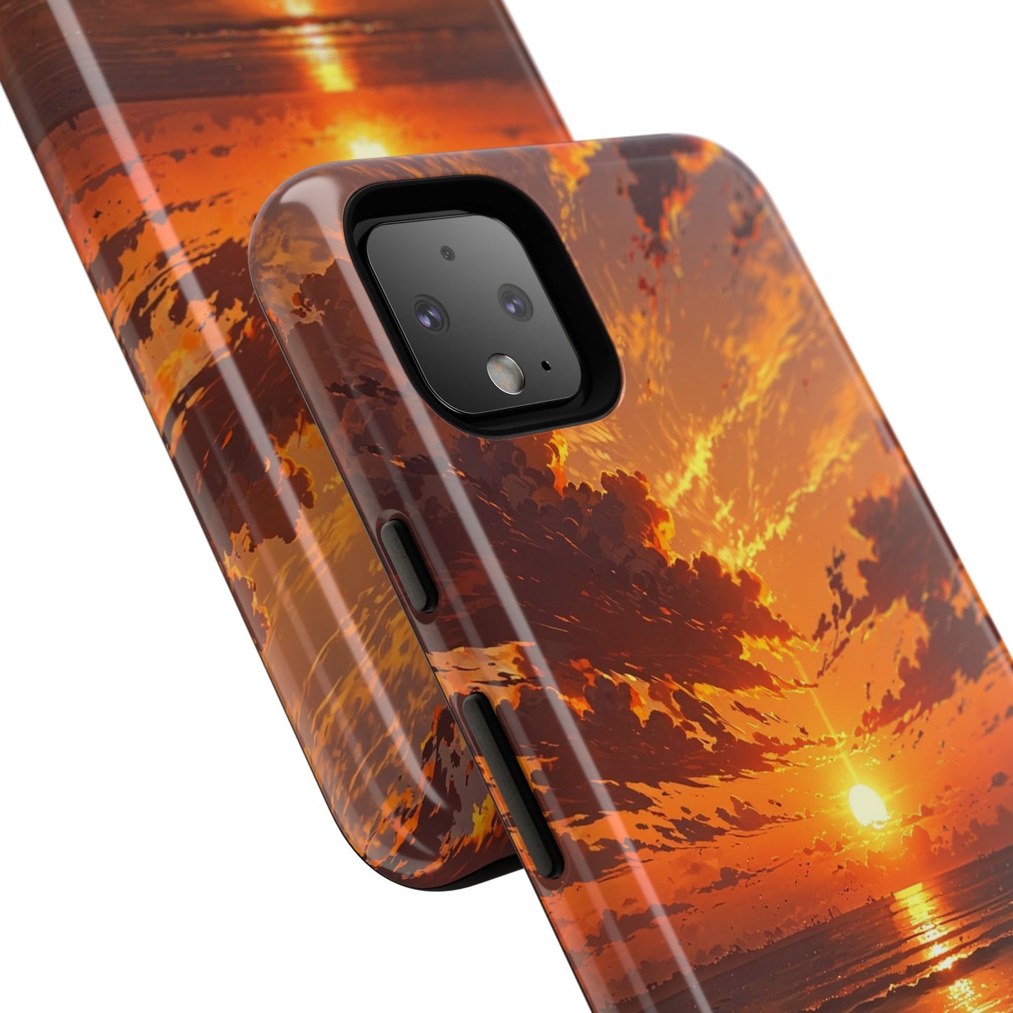 Sunset Waves Tough Phone Case – Vibrant Ocean Sunset Design, Perfect Gift for Nature Lovers