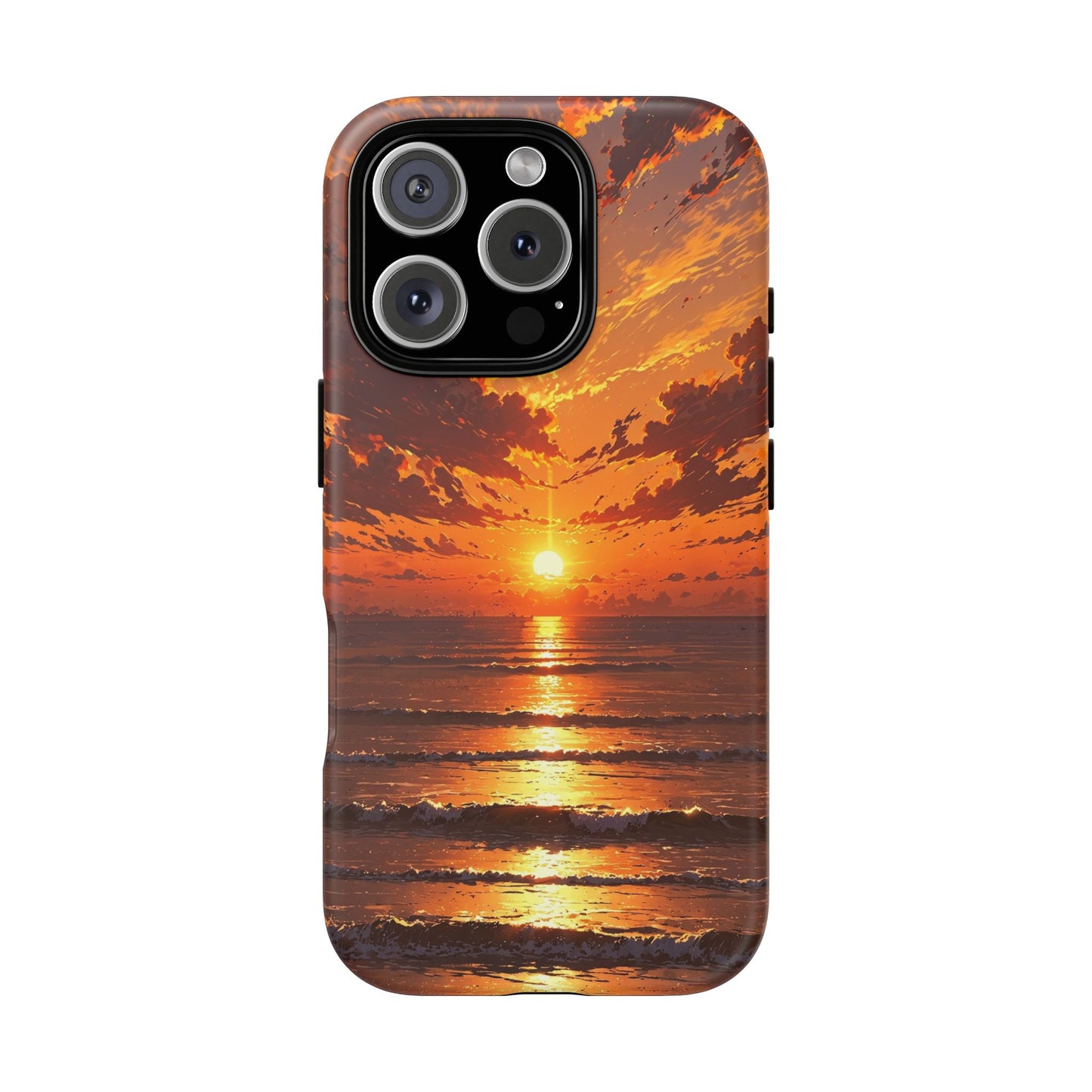 Sunset Waves Tough Phone Case – Vibrant Ocean Sunset Design, Perfect Gift for Nature Lovers
