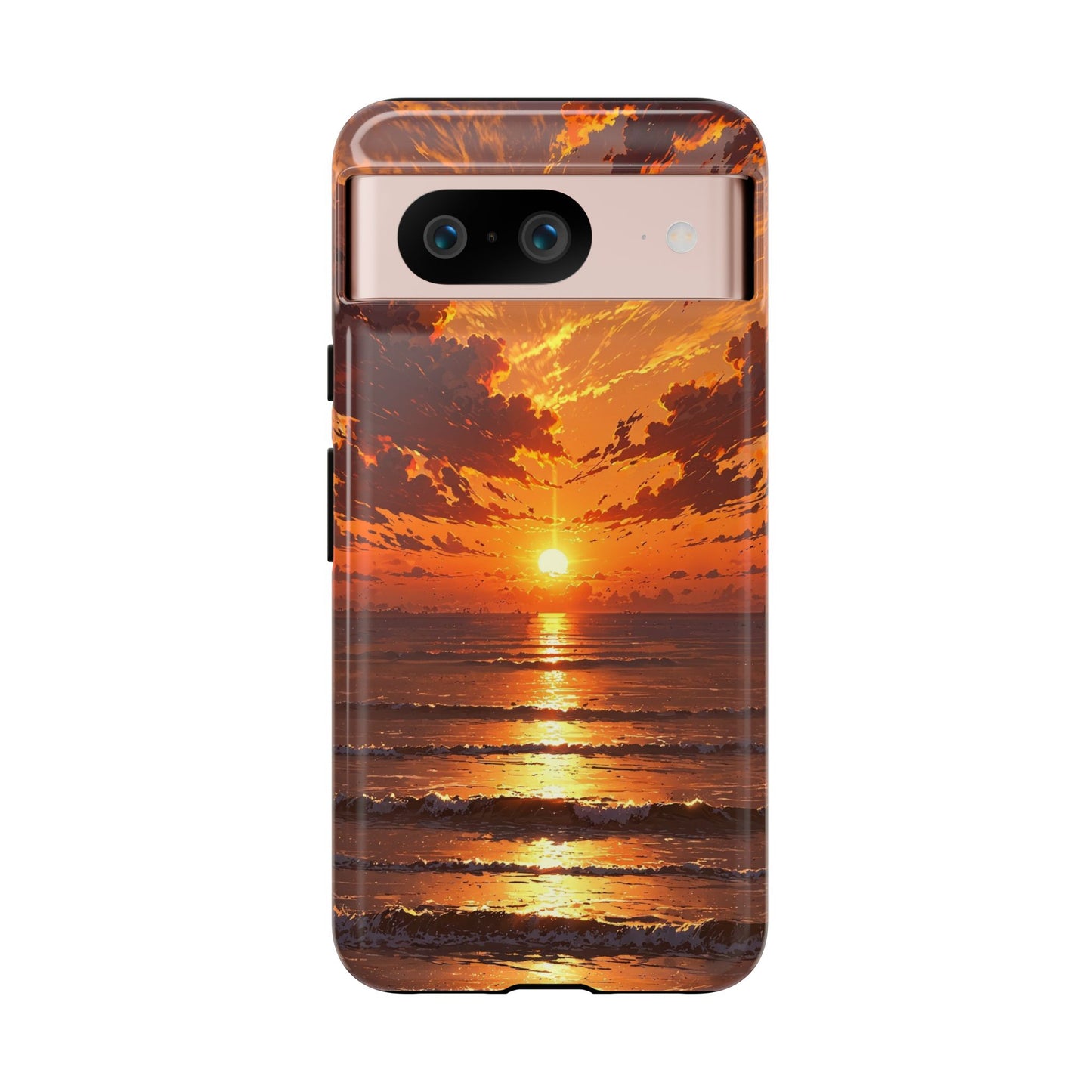 Sunset Waves Tough Phone Case – Vibrant Ocean Sunset Design, Perfect Gift for Nature Lovers