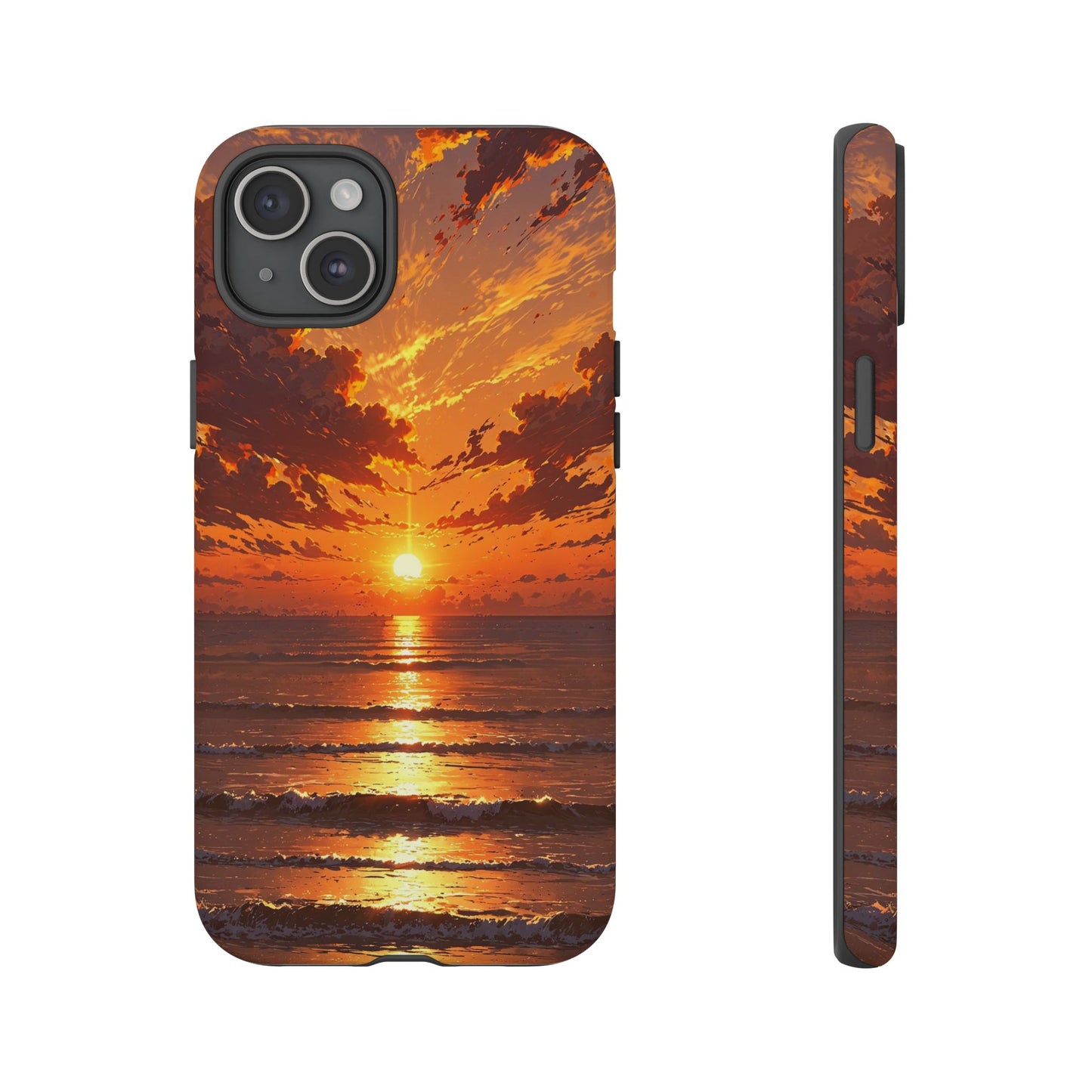 Sunset Waves Tough Phone Case – Vibrant Ocean Sunset Design, Perfect Gift for Nature Lovers