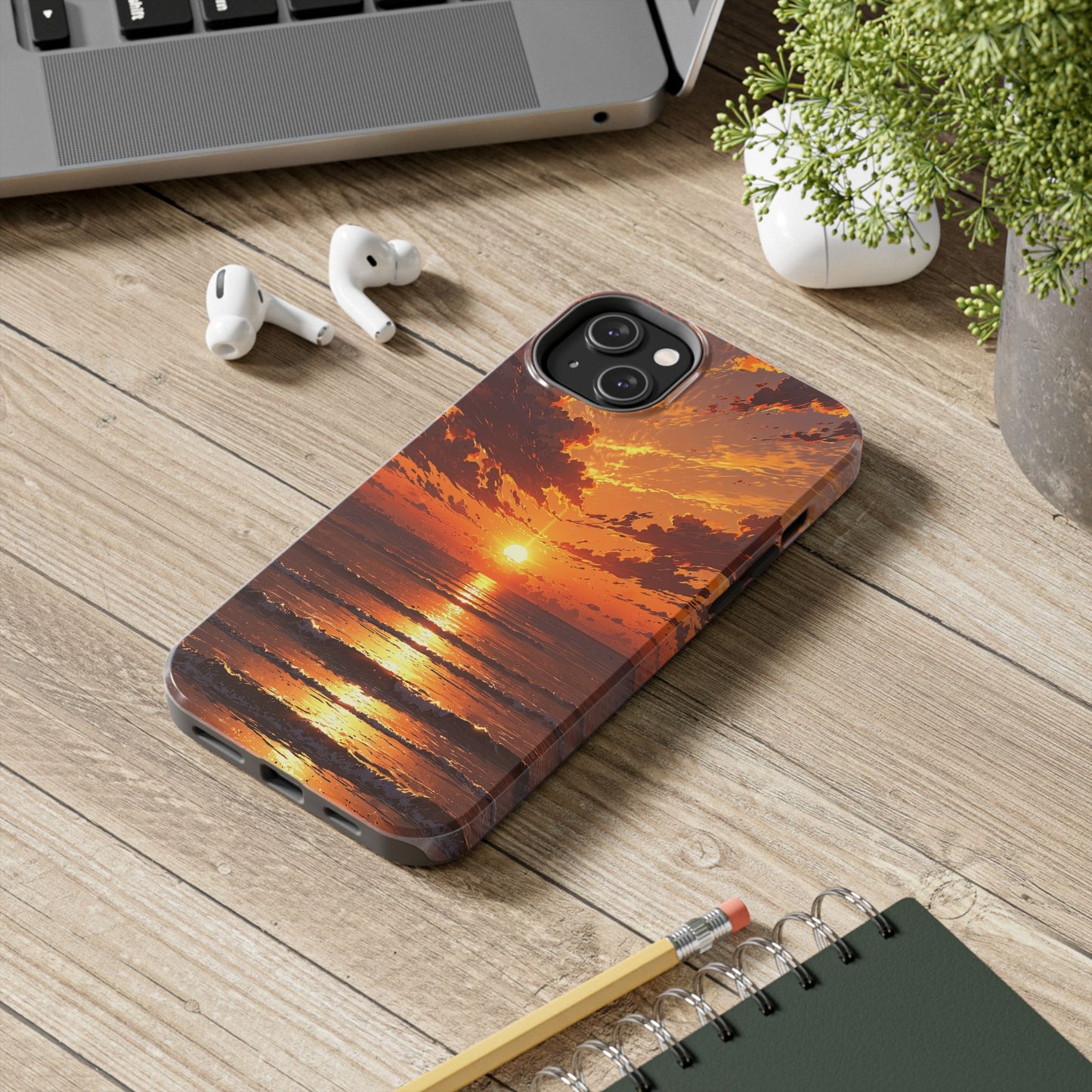 Sunset Waves Tough Phone Case - Vibrant Ocean Design