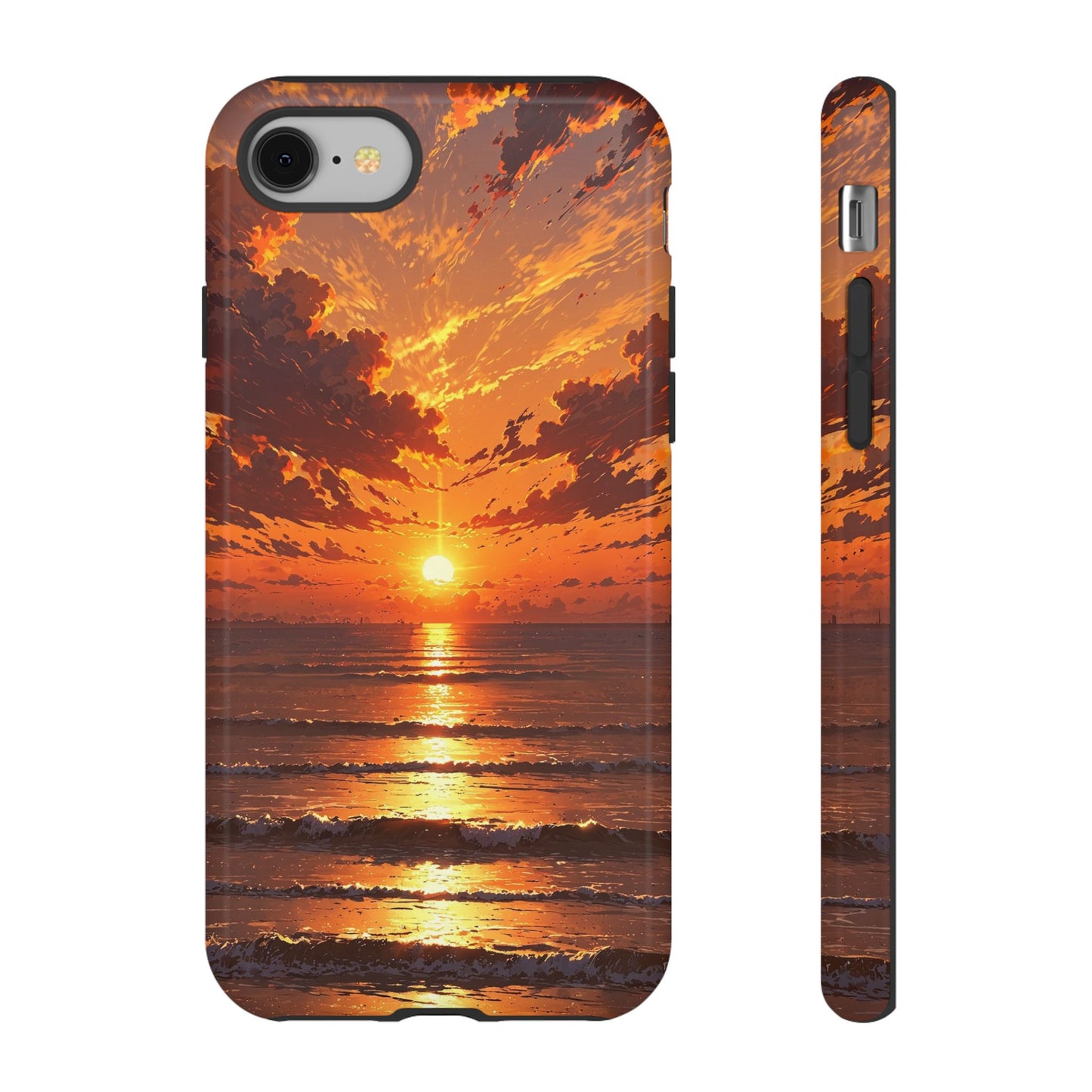 Sunset Waves Tough Phone Case – Vibrant Ocean Sunset Design, Perfect Gift for Nature Lovers