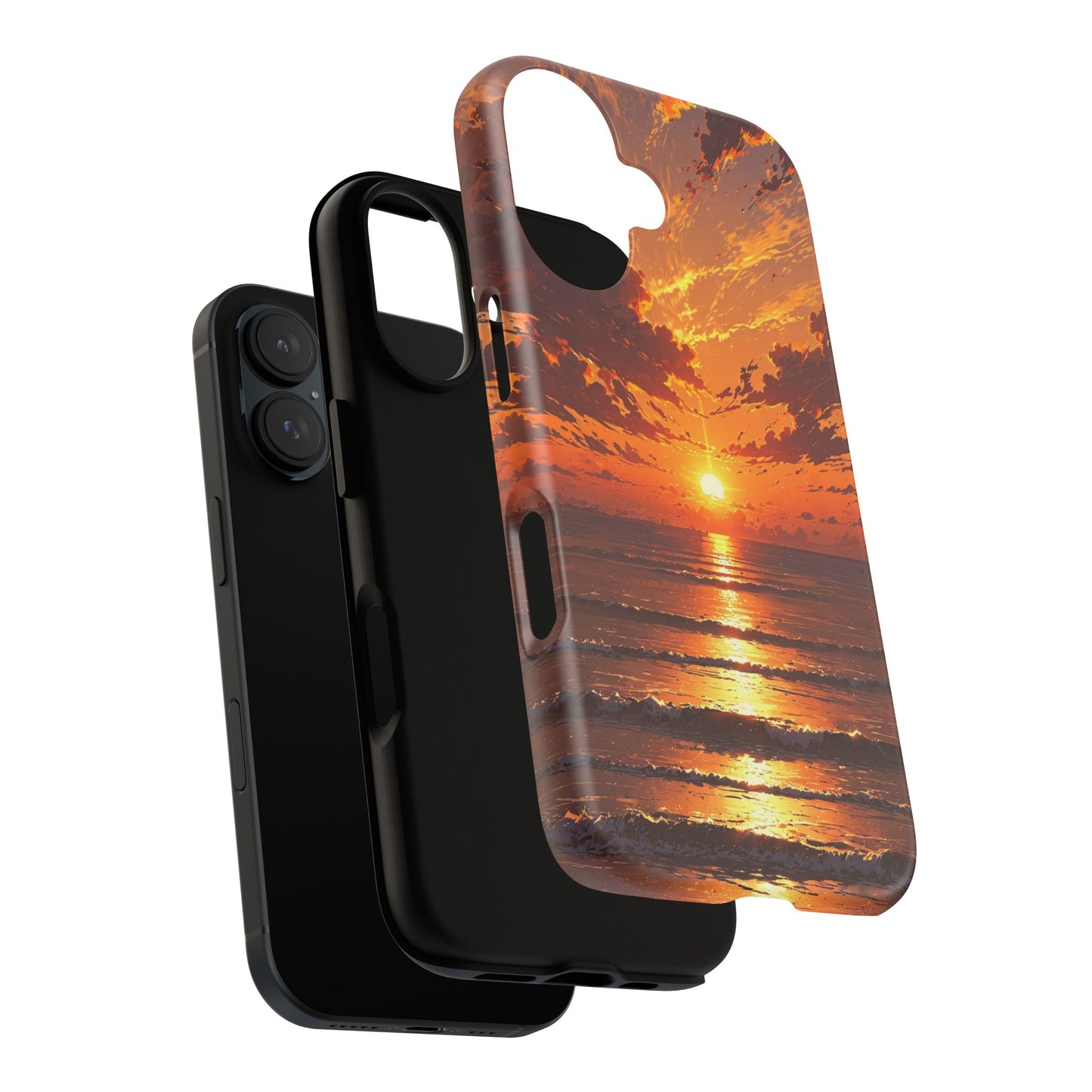 Sunset Waves Tough Phone Case – Vibrant Ocean Sunset Design, Perfect Gift for Nature Lovers