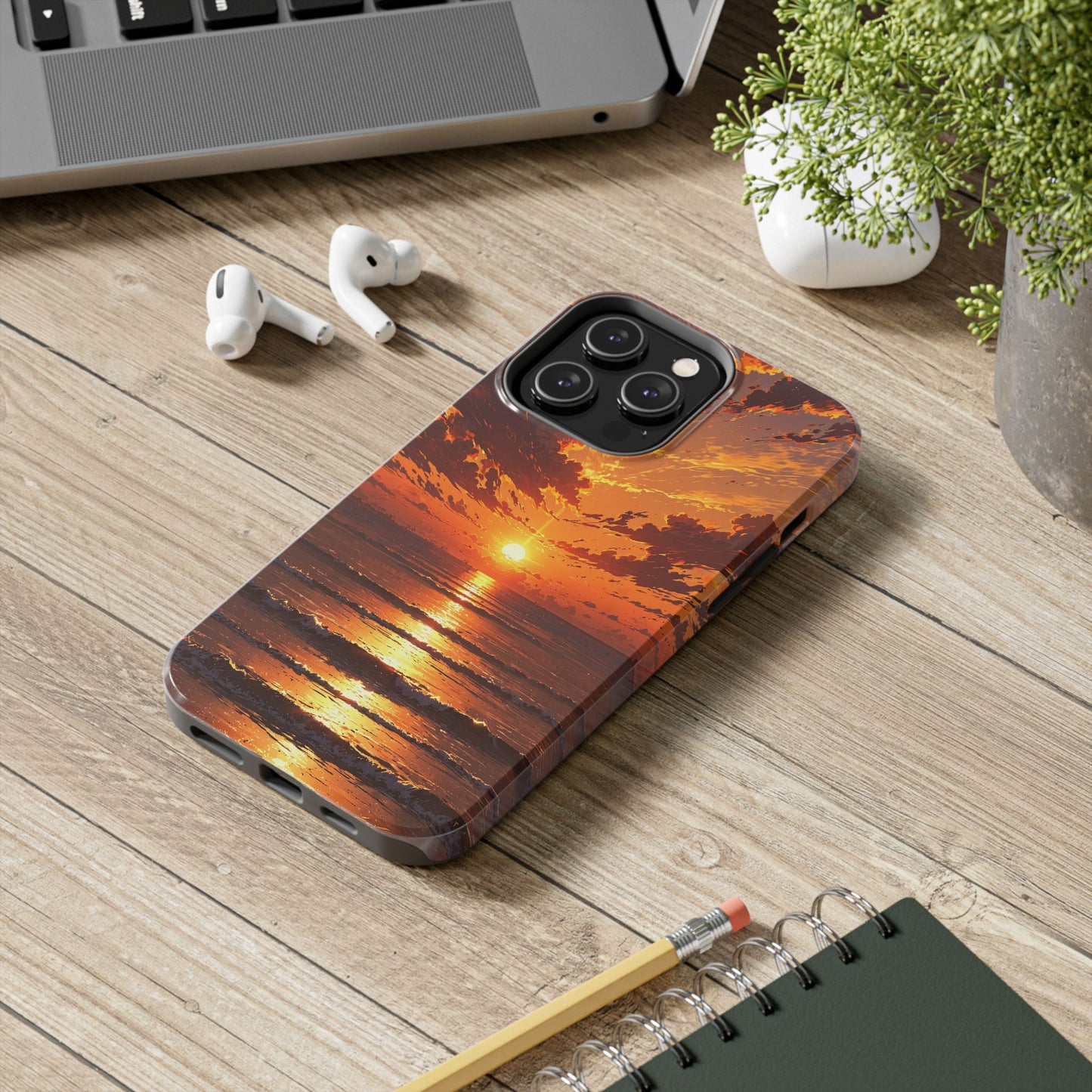 Sunset Waves Tough Phone Case - Vibrant Ocean Design