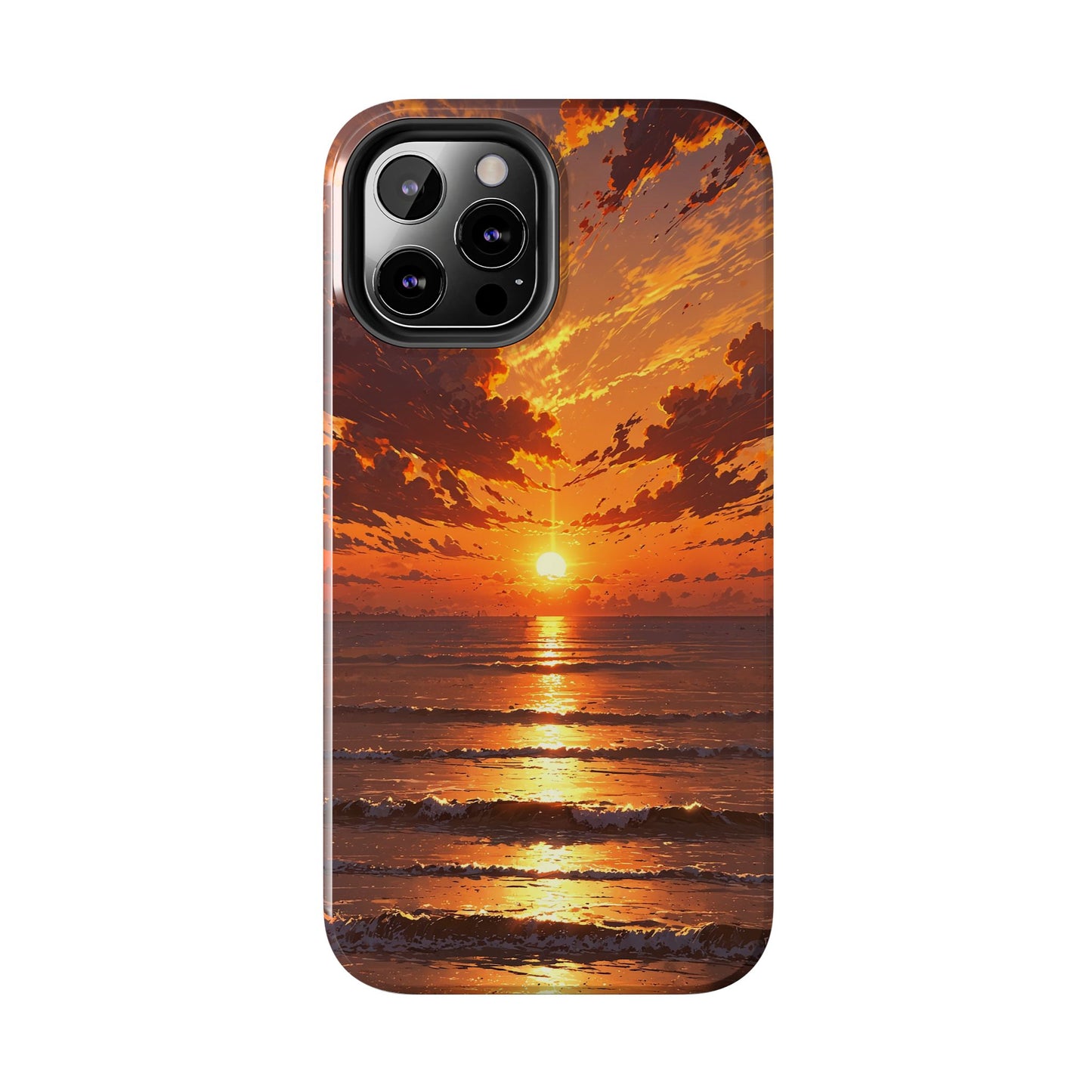 Sunset Waves Tough Phone Case - Vibrant Ocean Design