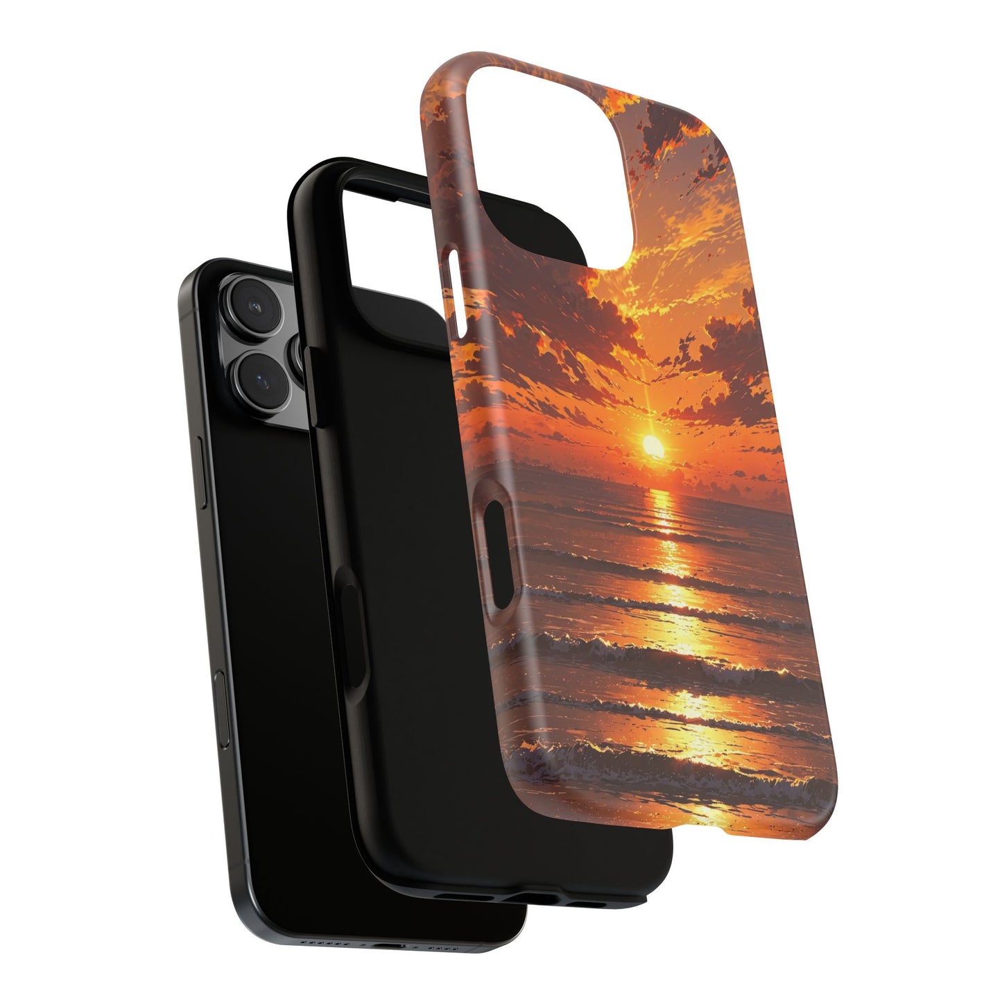 Sunset Waves Tough Phone Case – Vibrant Ocean Sunset Design, Perfect Gift for Nature Lovers