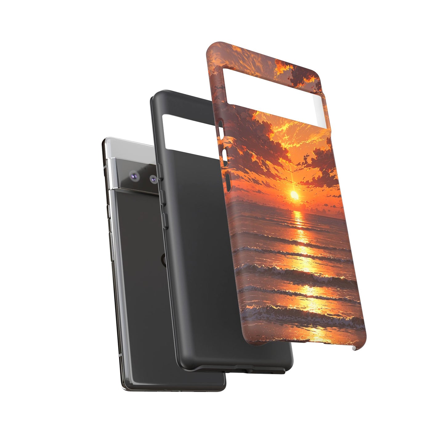 Sunset Waves Tough Phone Case – Vibrant Ocean Sunset Design, Perfect Gift for Nature Lovers