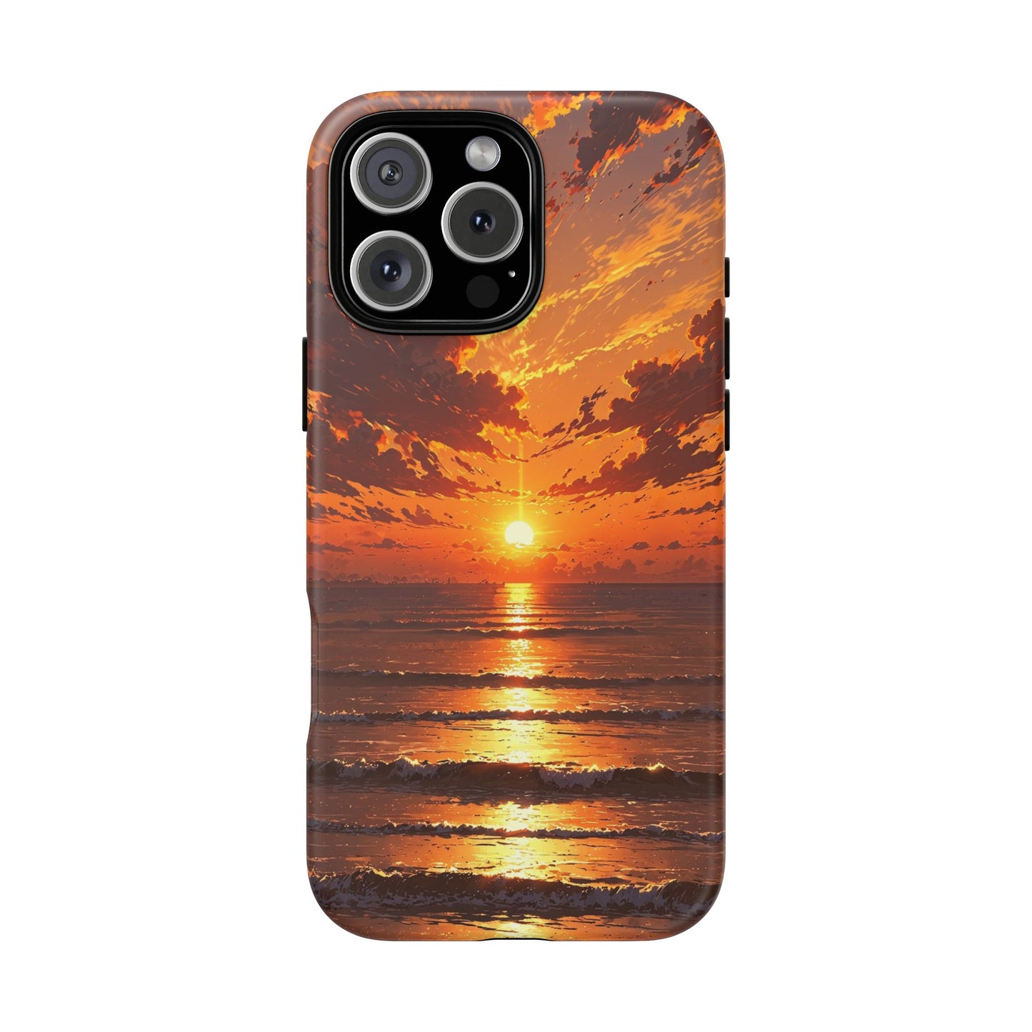 Sunset Waves Tough Phone Case – Vibrant Ocean Sunset Design, Perfect Gift for Nature Lovers