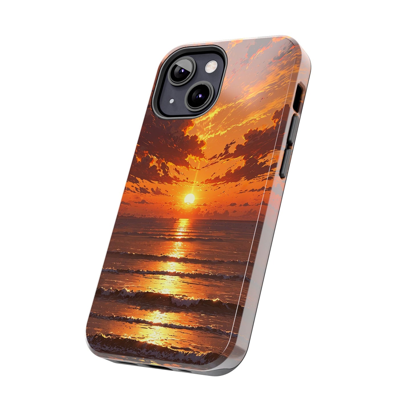 Sunset Waves Tough Phone Case - Vibrant Ocean Design