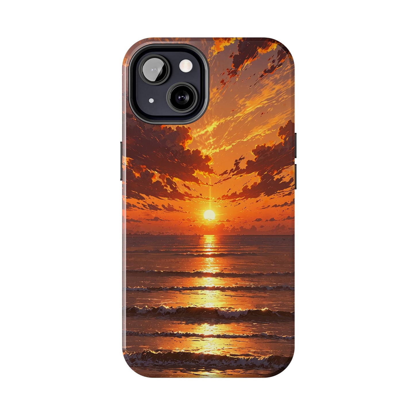 Sunset Waves Tough Phone Case - Vibrant Ocean Design