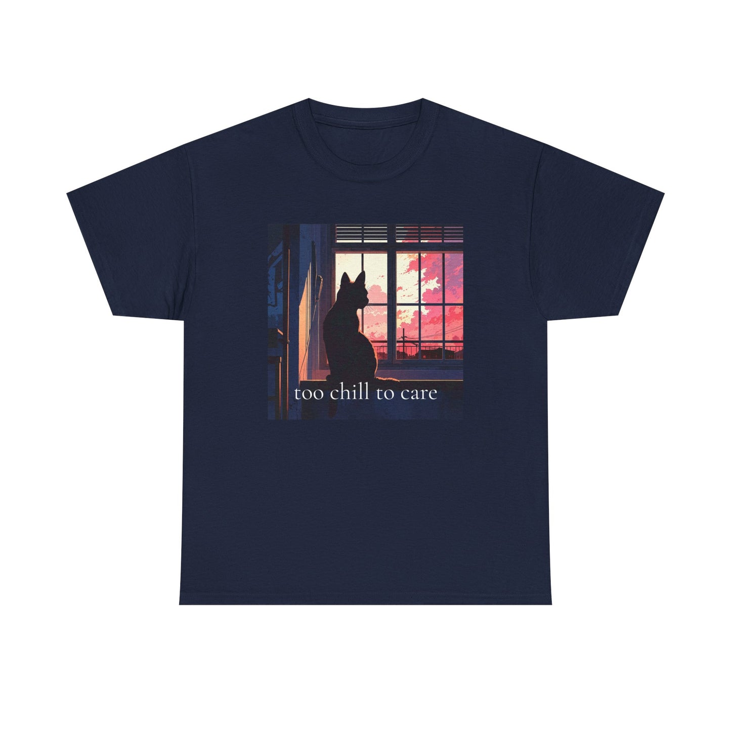 Too Chill to Care Unisex Heavy Cotton Tee - Relaxed Fit Graphic T-Shirt