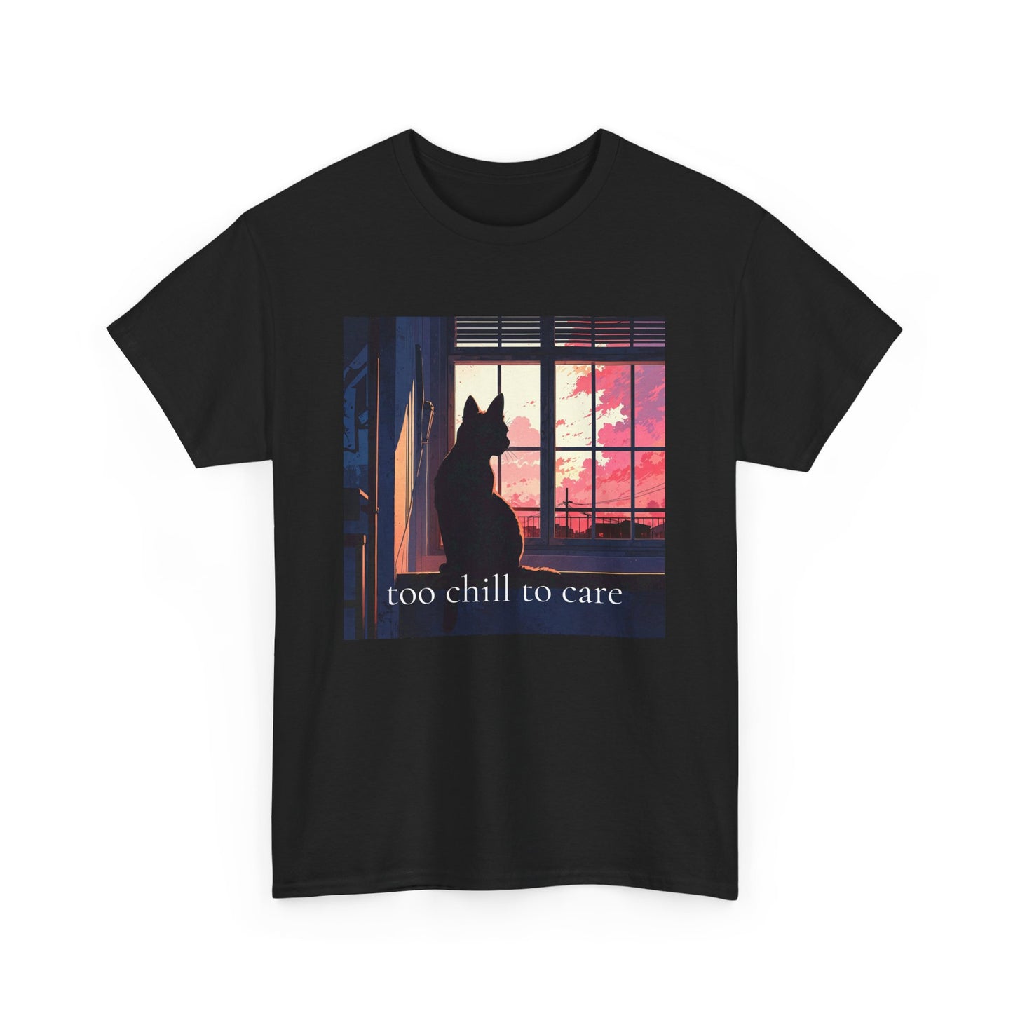 Too Chill to Care Unisex Heavy Cotton Tee - Relaxed Fit Graphic T-Shirt