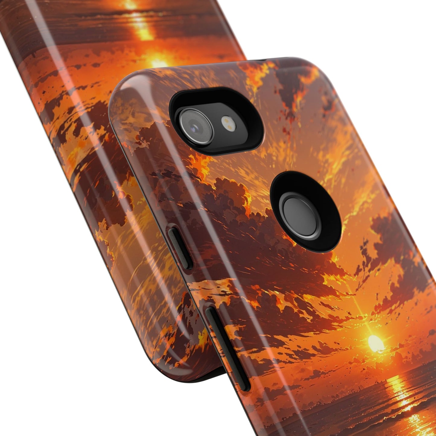 Sunset Waves Tough Phone Case – Vibrant Ocean Sunset Design, Perfect Gift for Nature Lovers