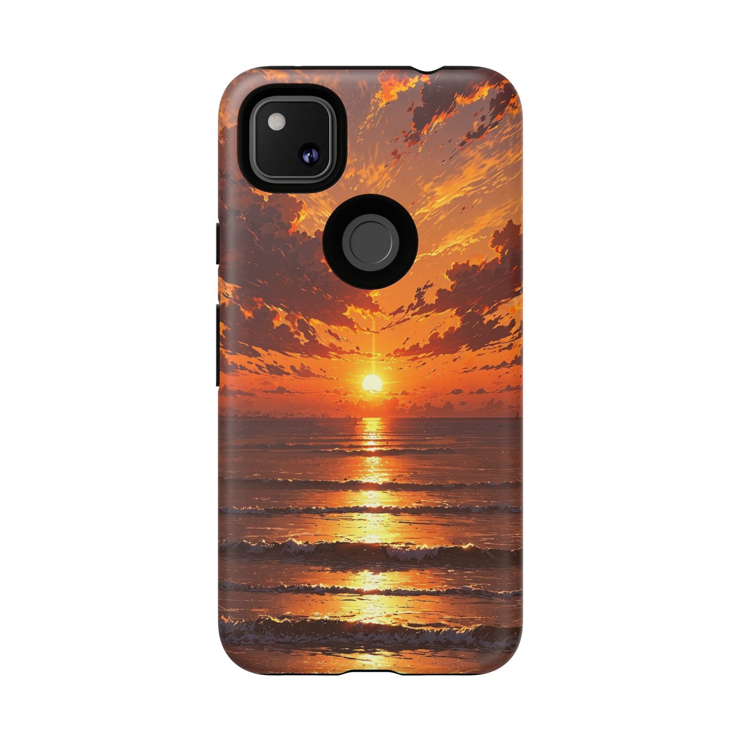 Sunset Waves Tough Phone Case – Vibrant Ocean Sunset Design, Perfect Gift for Nature Lovers