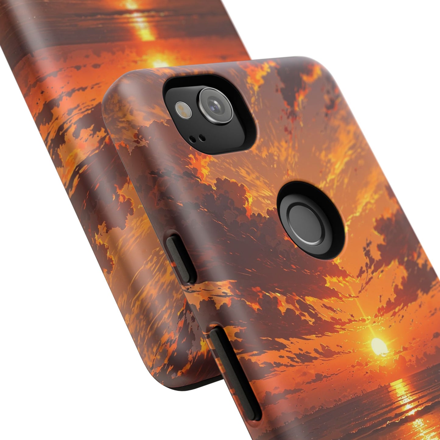Sunset Waves Tough Phone Case – Vibrant Ocean Sunset Design, Perfect Gift for Nature Lovers