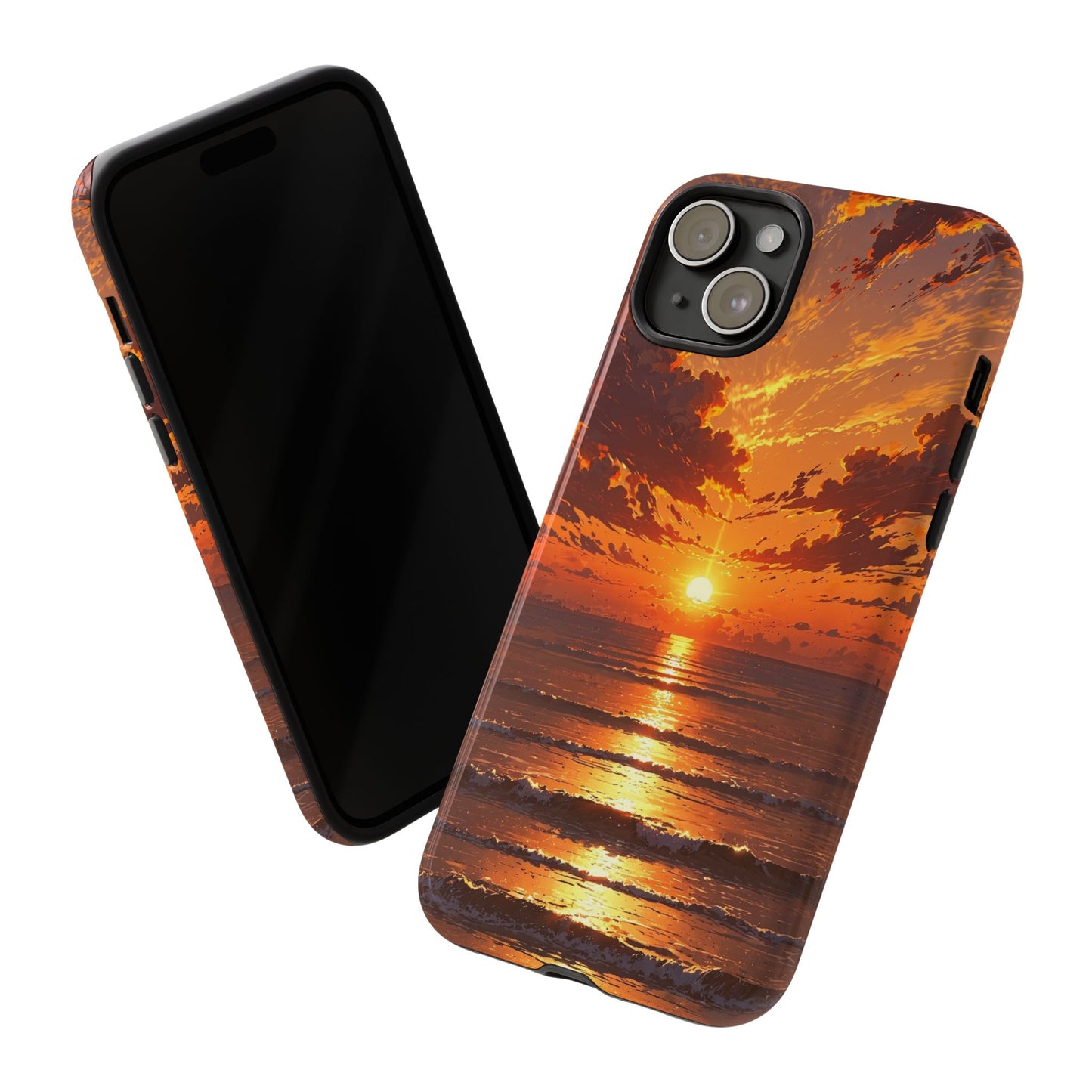 Sunset Waves Tough Phone Case – Vibrant Ocean Sunset Design, Perfect Gift for Nature Lovers