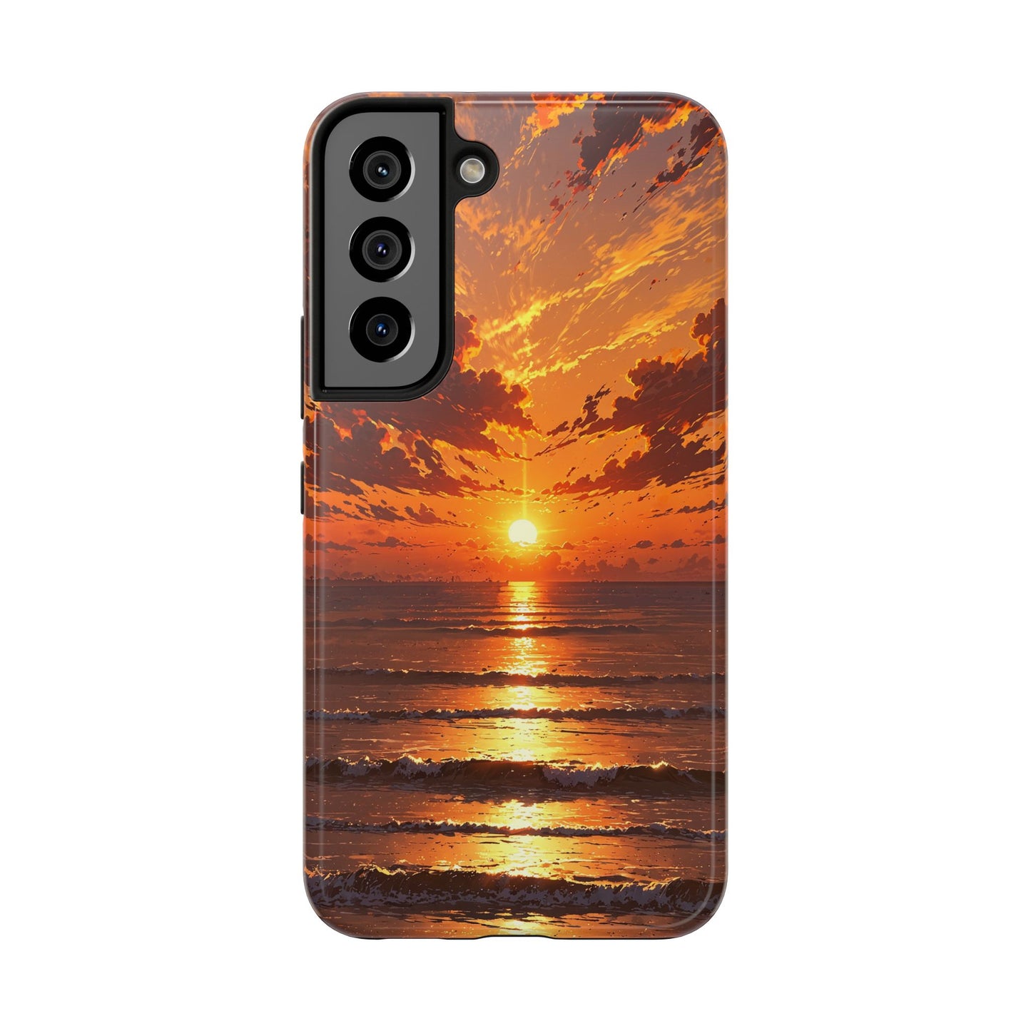 Sunset Waves Tough Phone Case - Vibrant Ocean Design