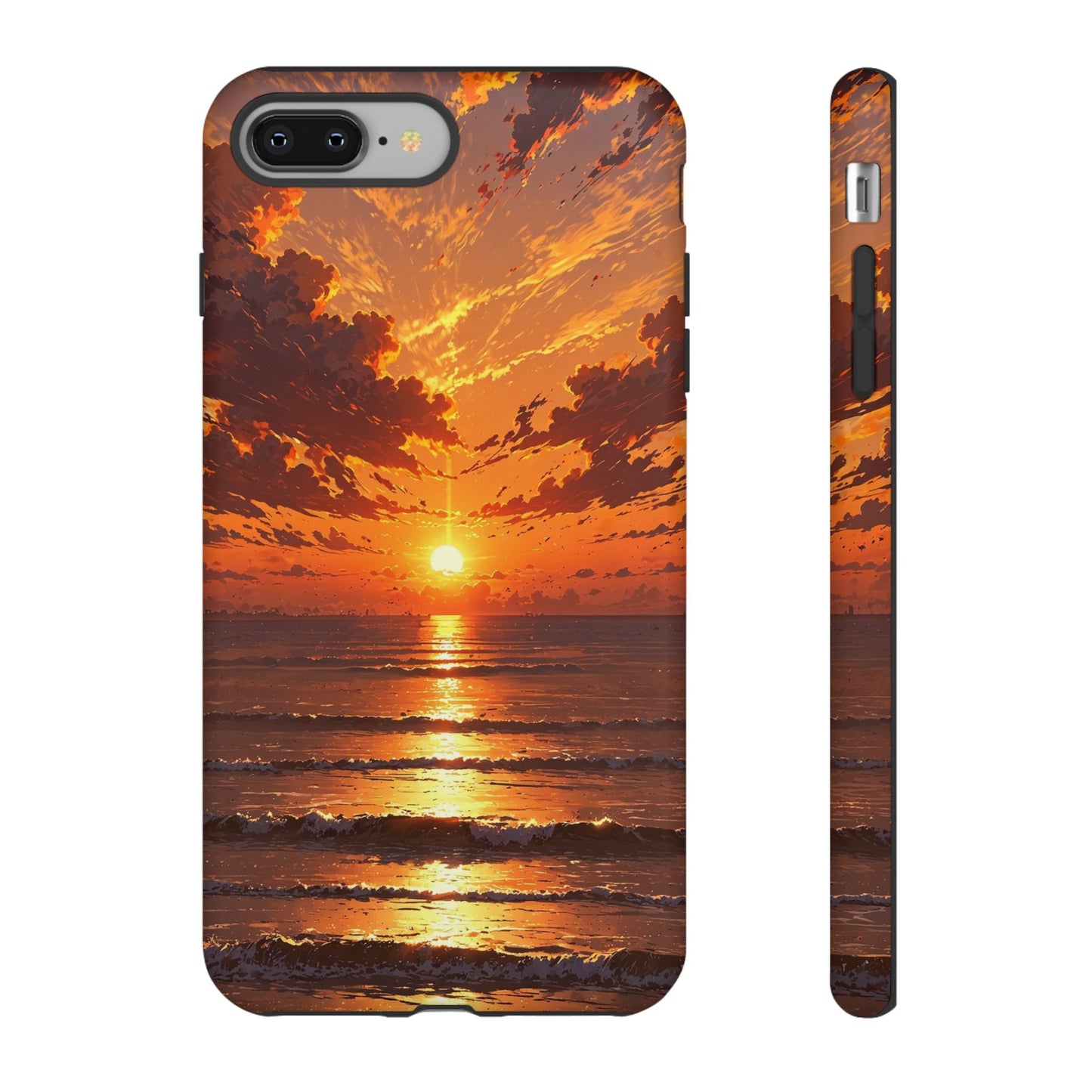 Sunset Waves Tough Phone Case – Vibrant Ocean Sunset Design, Perfect Gift for Nature Lovers