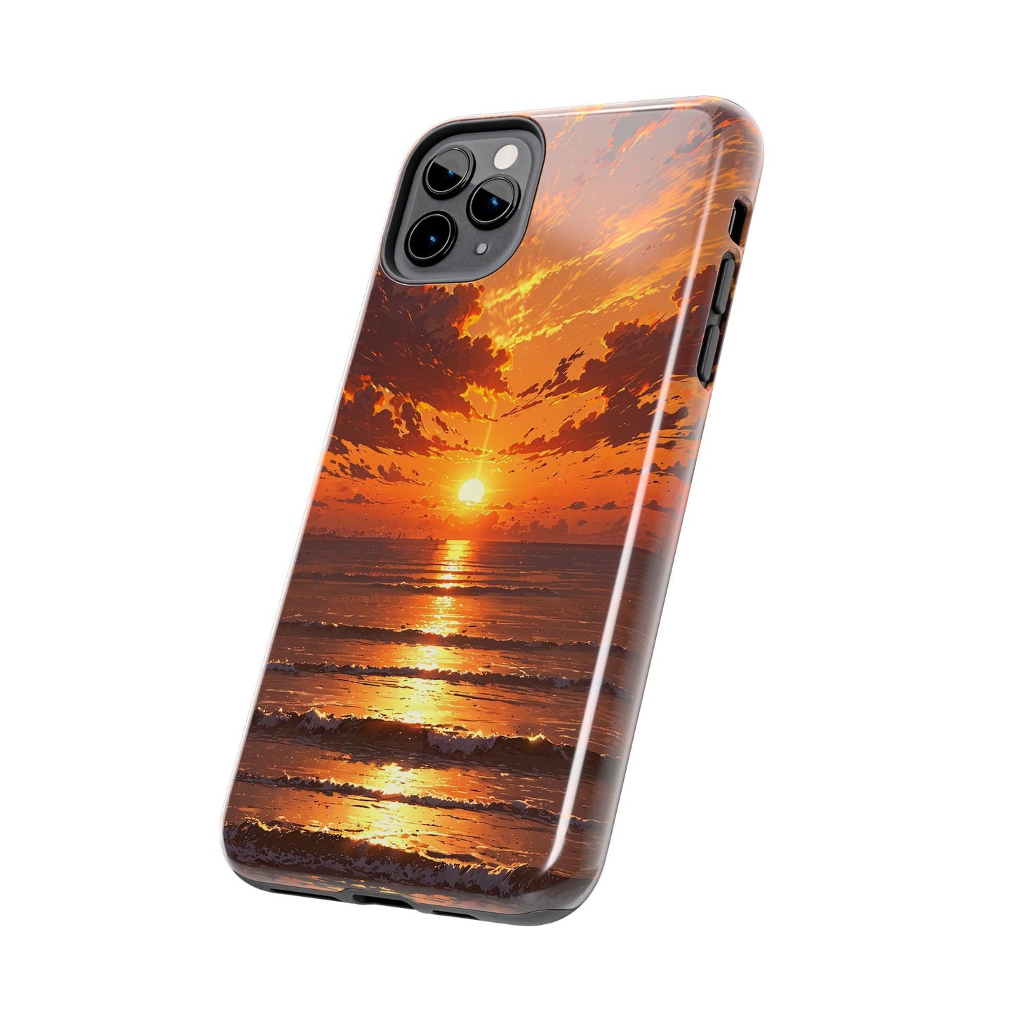 Sunset Waves Tough Phone Case - Vibrant Ocean Design