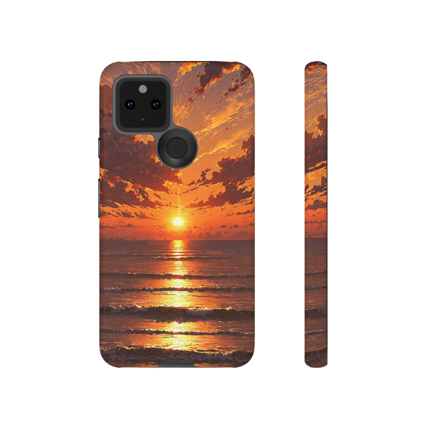 Sunset Waves Tough Phone Case – Vibrant Ocean Sunset Design, Perfect Gift for Nature Lovers
