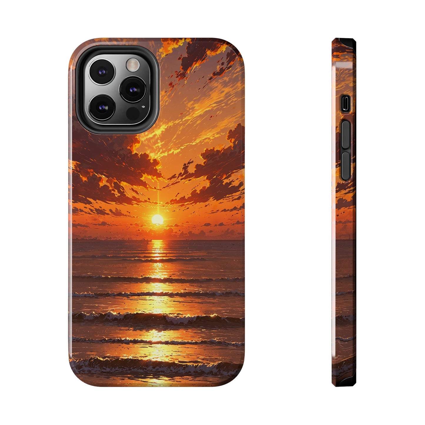 Sunset Waves Tough Phone Case - Vibrant Ocean Design
