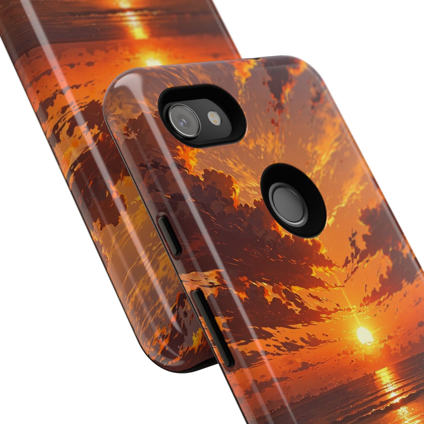 Sunset Waves Tough Phone Case – Vibrant Ocean Sunset Design, Perfect Gift for Nature Lovers