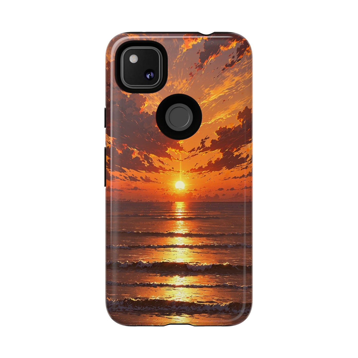 Sunset Waves Tough Phone Case – Vibrant Ocean Sunset Design, Perfect Gift for Nature Lovers