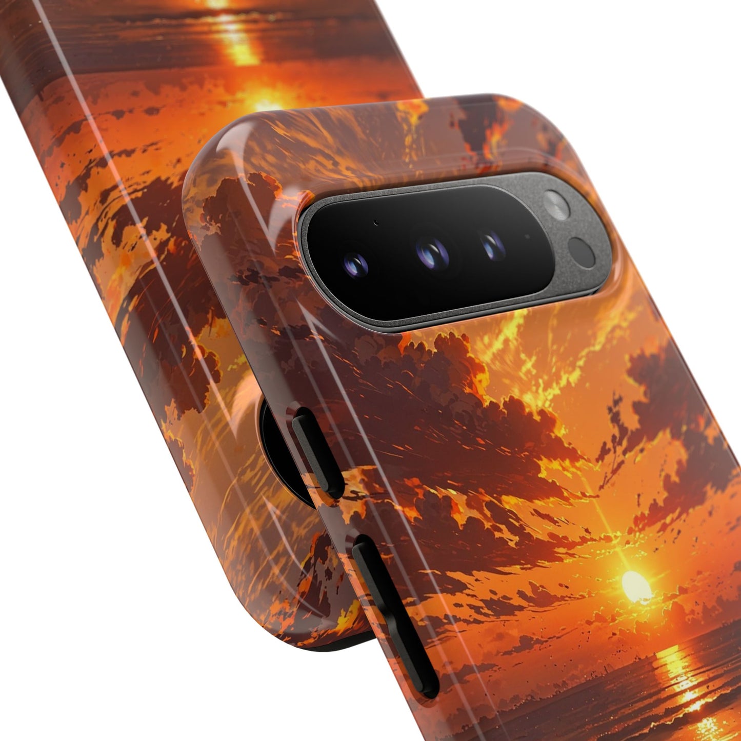 Sunset Waves Tough Phone Case – Vibrant Ocean Sunset Design, Perfect Gift for Nature Lovers