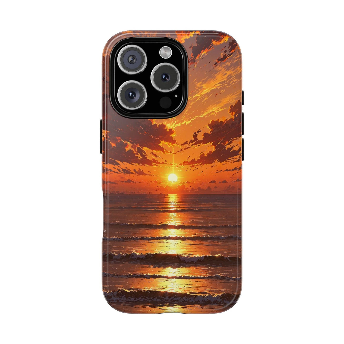 Sunset Waves Tough Phone Case – Vibrant Ocean Sunset Design, Perfect Gift for Nature Lovers