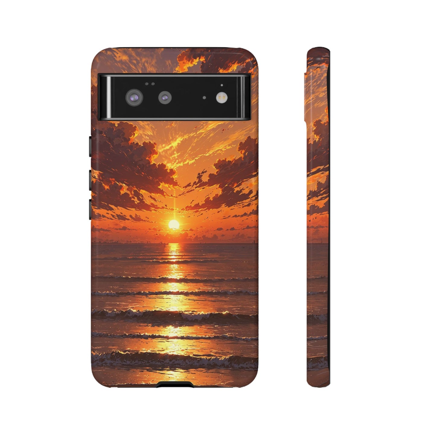 Sunset Waves Tough Phone Case – Vibrant Ocean Sunset Design, Perfect Gift for Nature Lovers