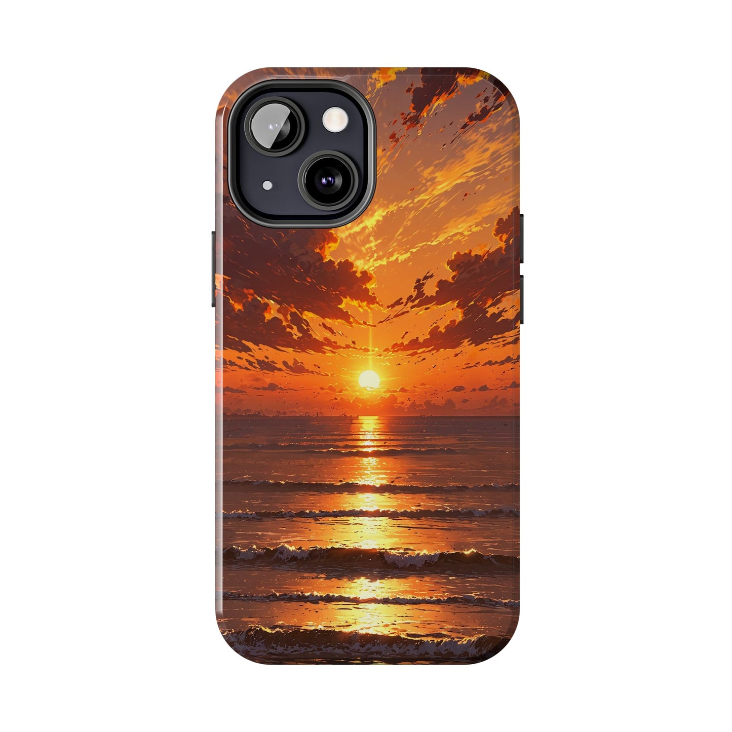 Sunset Waves Tough Phone Case - Vibrant Ocean Design