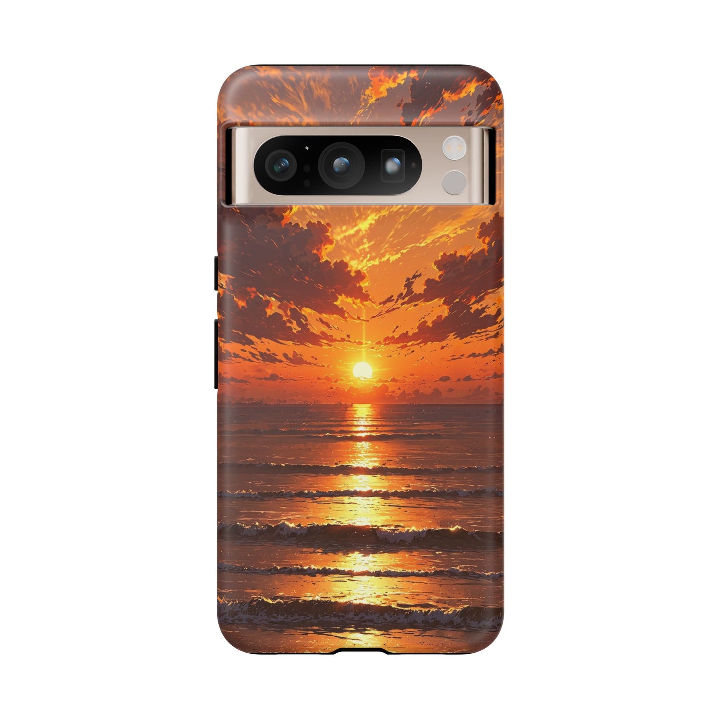 Sunset Waves Tough Phone Case – Vibrant Ocean Sunset Design, Perfect Gift for Nature Lovers