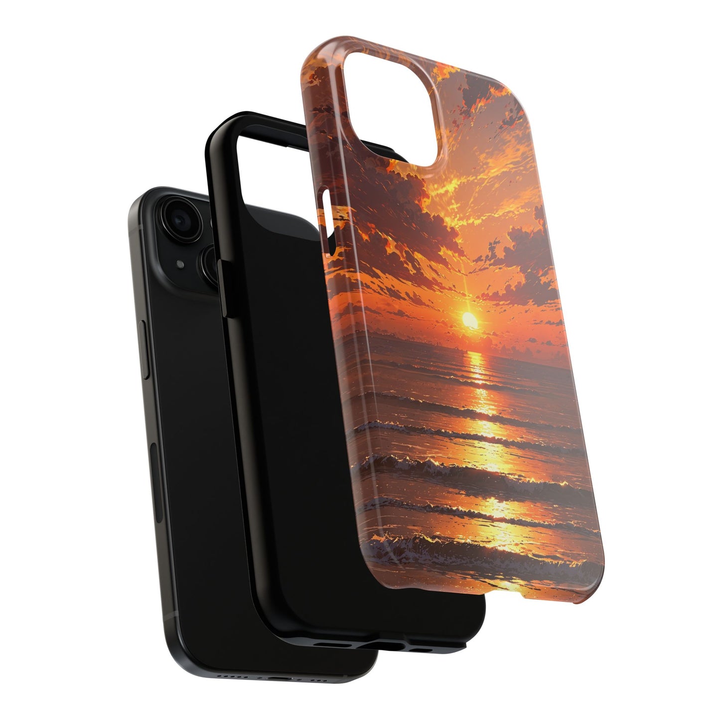 Sunset Waves Tough Phone Case - Vibrant Ocean Design